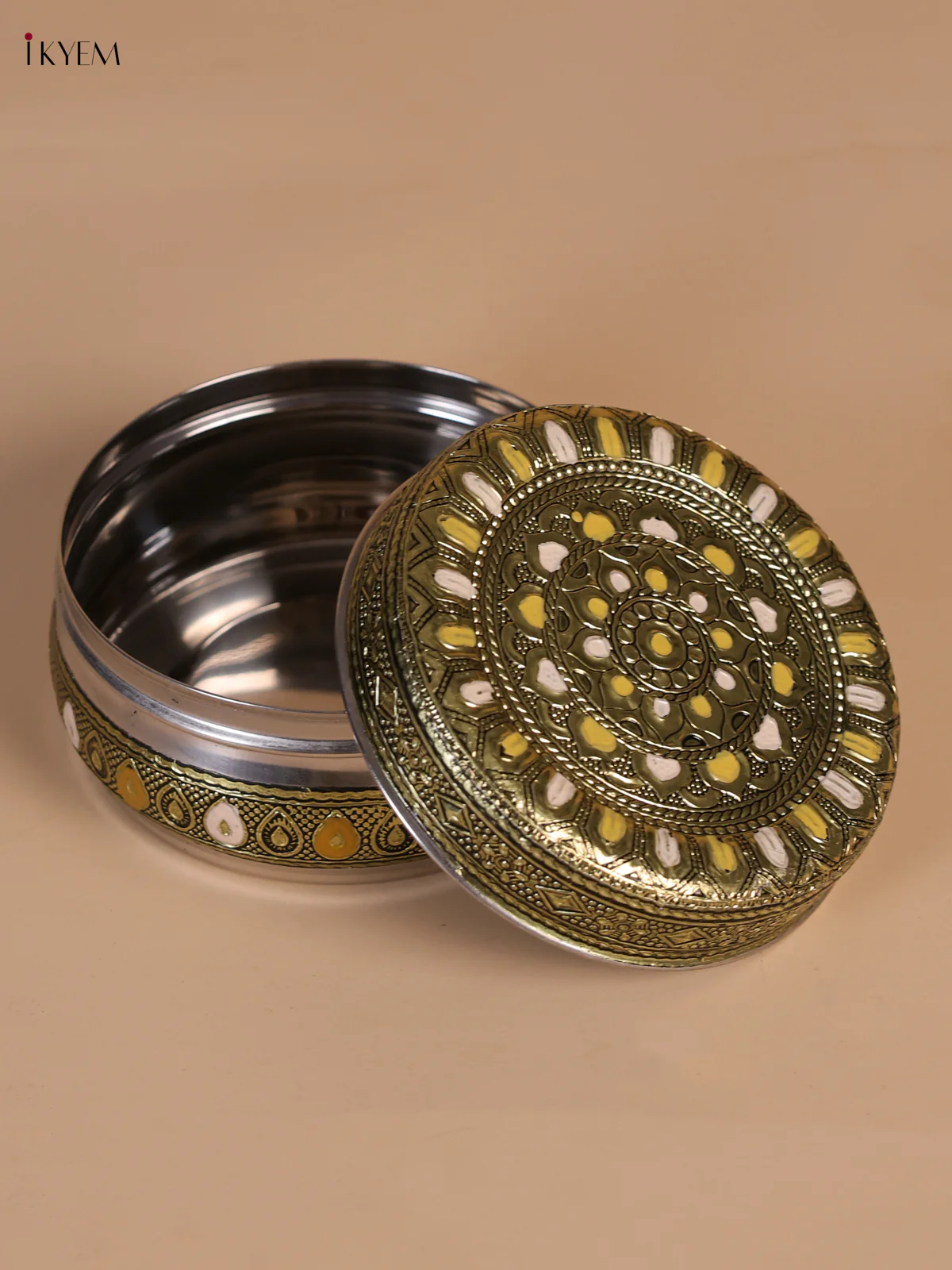 Floral Design Oxidised Dabba - (4x4) Inch - KD30125 - Image 2