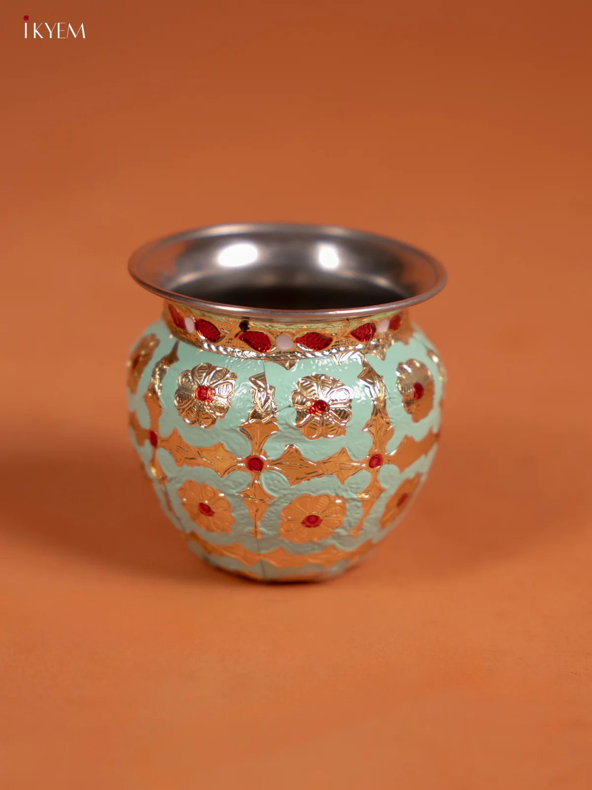 Meenakari Hand Painted Kalsam - Pista Green - KD30130 - Image 2