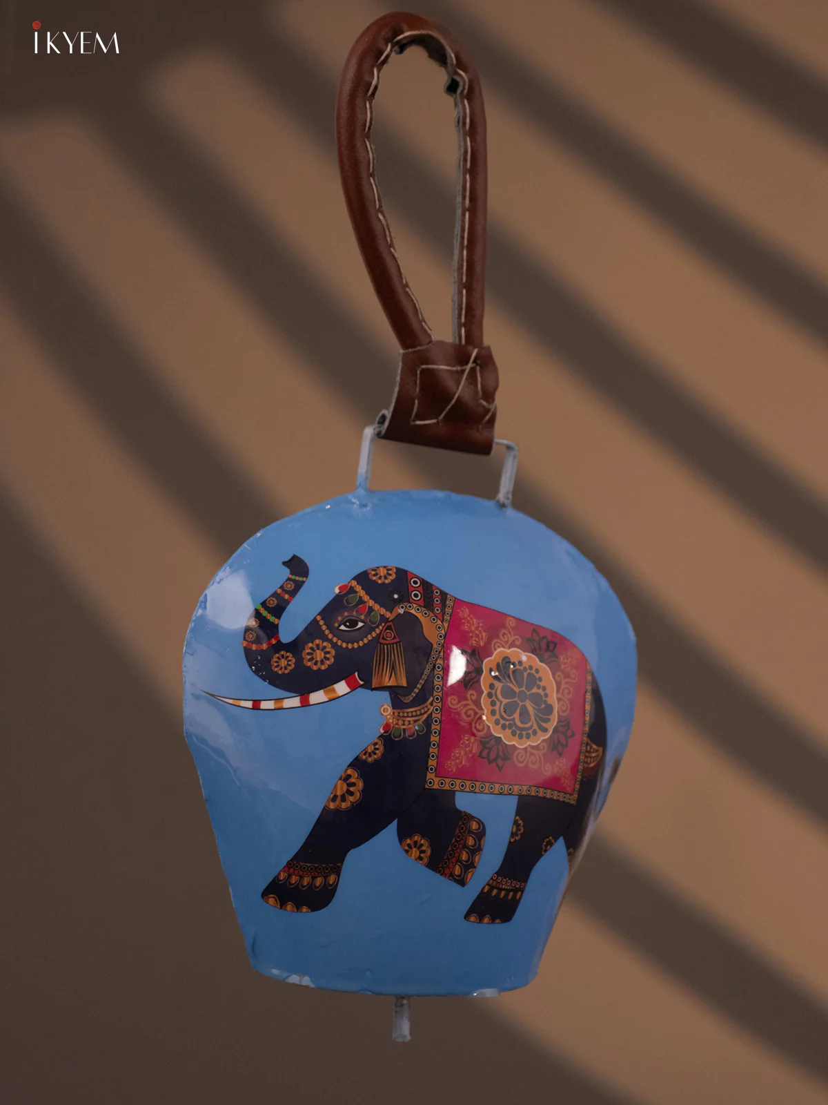 Hand Painted Cow bell with Rope Handle -KE06121