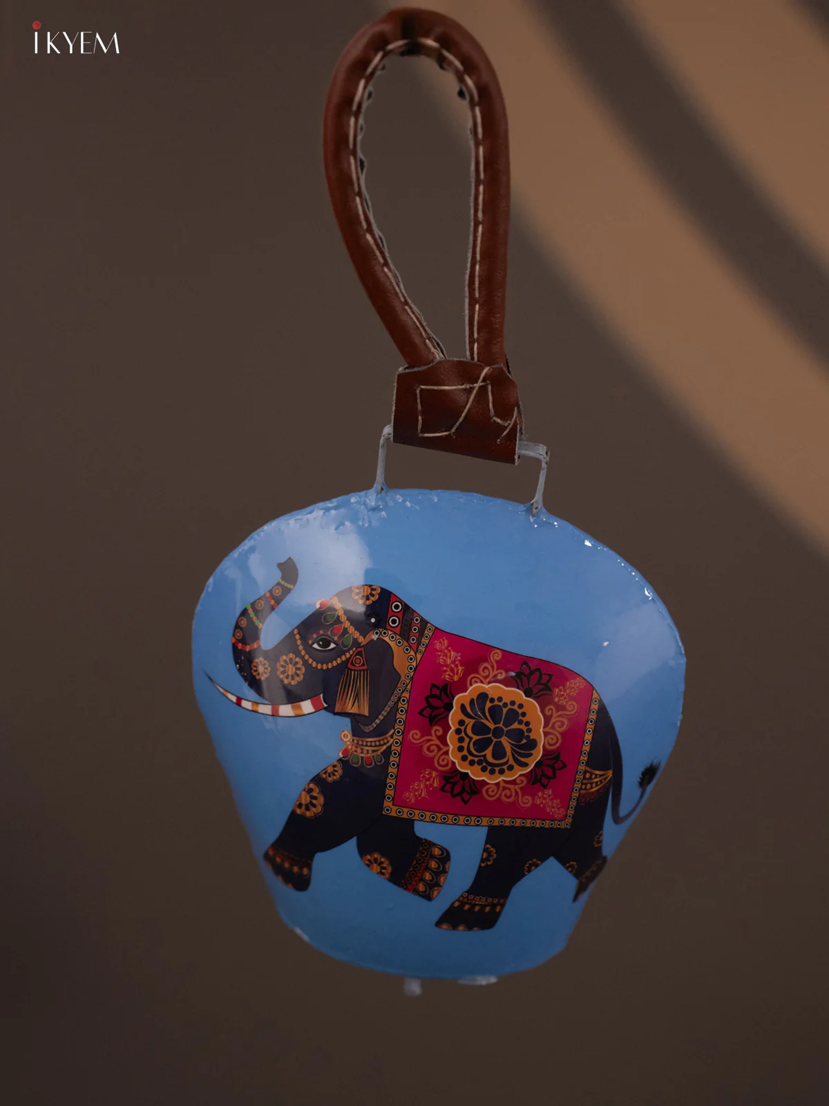 Hand Painted Cow bell with Rope Handle -KE06121 - Image 2