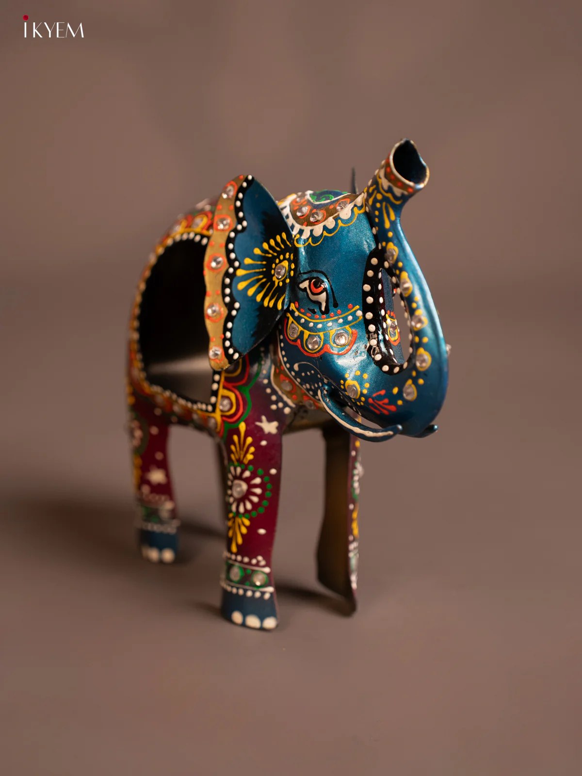 Hand painted metal bell elephant - KE06122 - Image 2