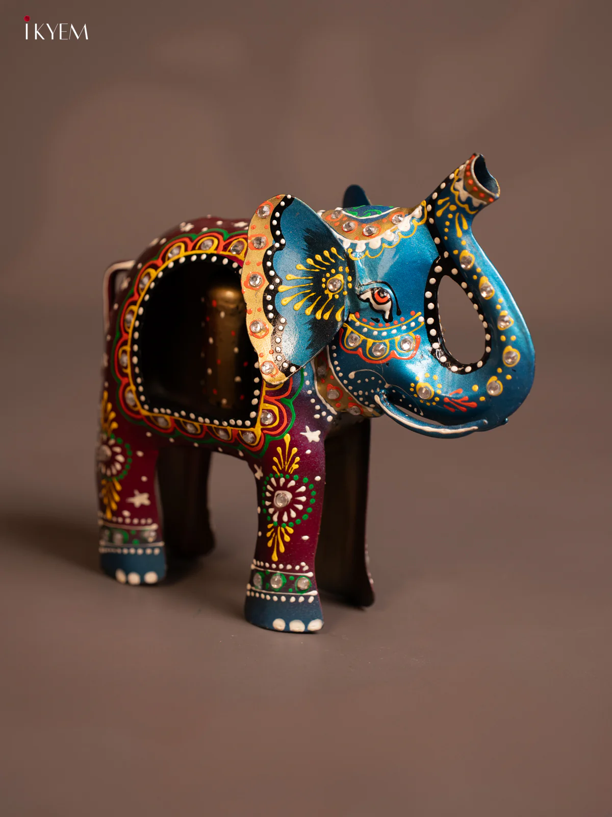 Hand painted metal bell elephant - KE06122 - Image 3