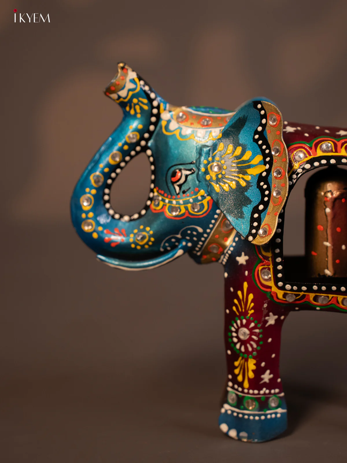 Hand painted metal bell elephant - KE06122 - Image 5