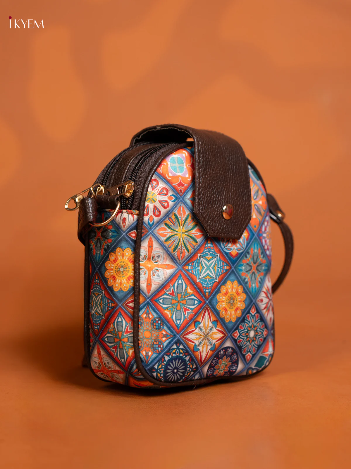 Mandala Print Sling Bag with 3 Compartments - Multicolour - KE10143 - Image 2