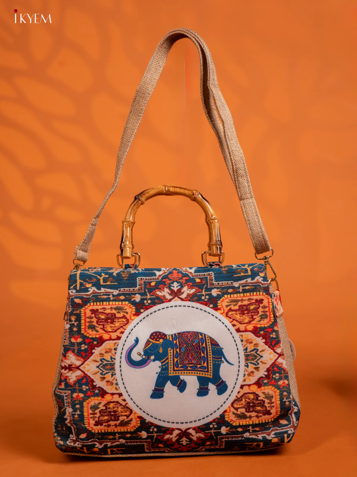 Printed Handbag Elephant - Multi Colour