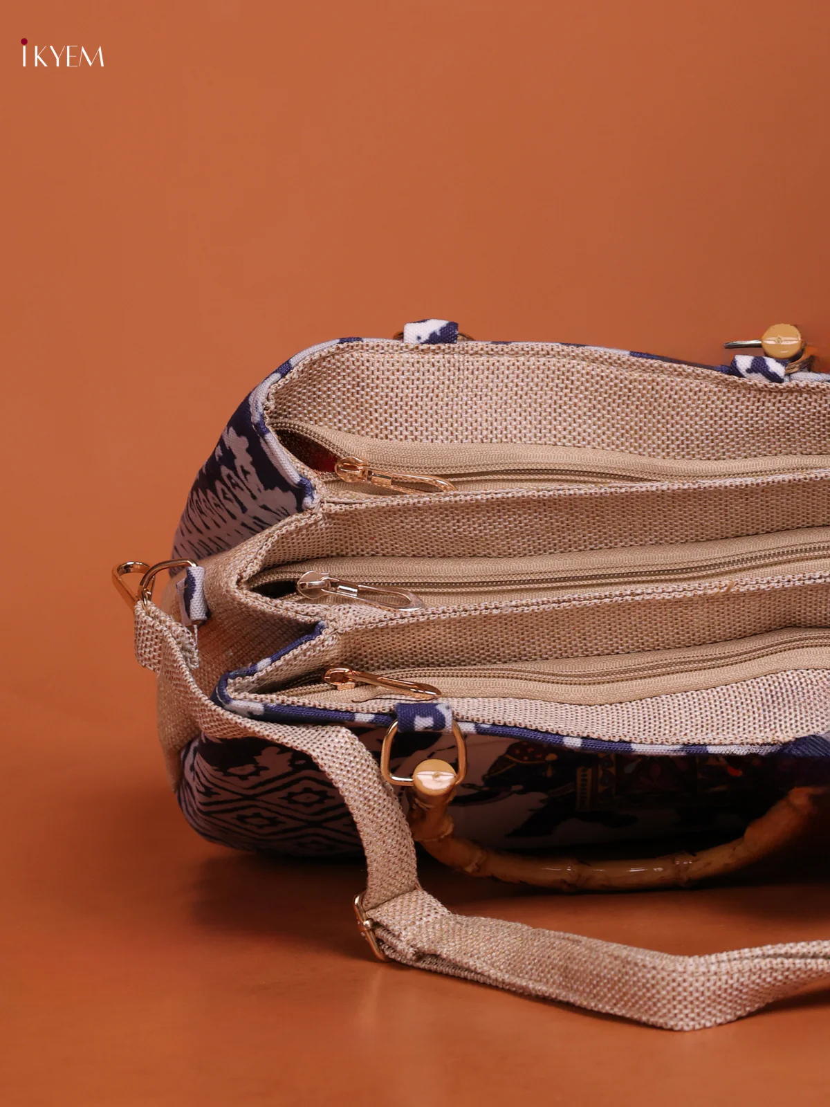 Printed Handbag Elephant - Indigo Blue - Image 3