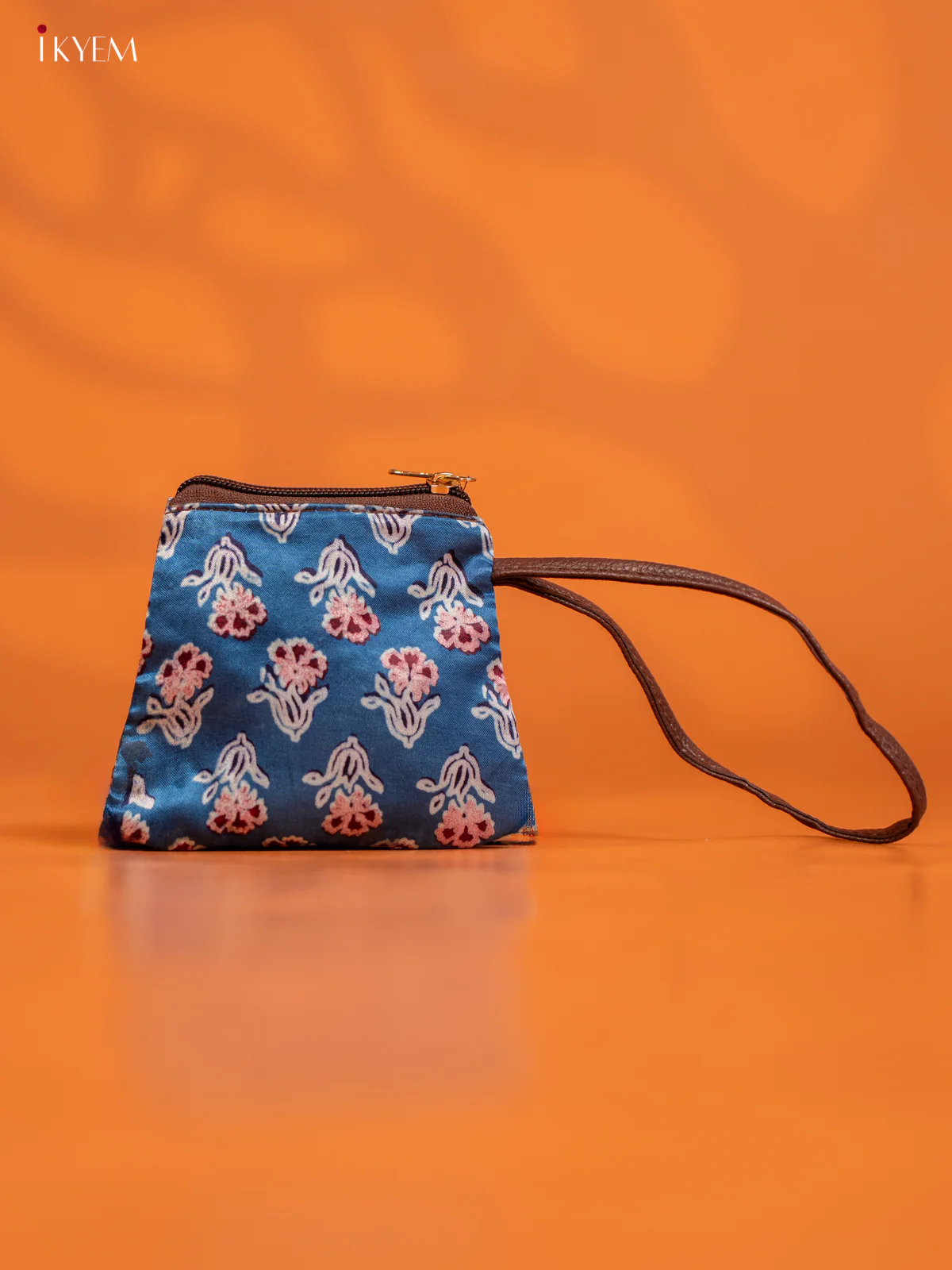 Ajrakh Printed Handbag with Small Pouch - Blue - KE16145 - Image 4