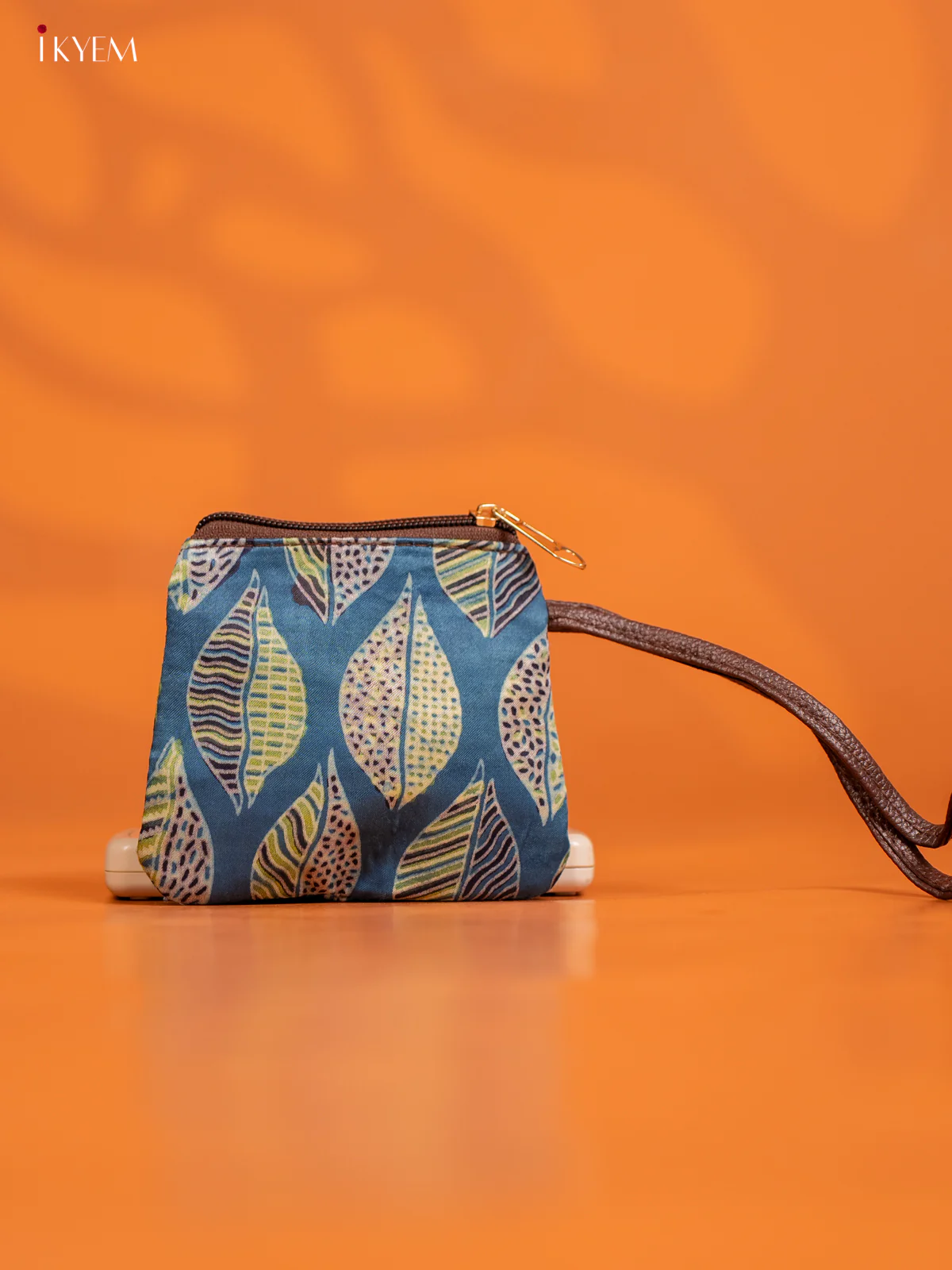 Ajrakh Printed Hand Bag with Small pouch - green - KE16149 - Image 4