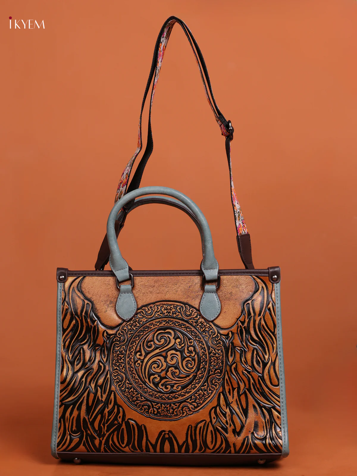 Embossed Tote Bag Hand Bag And Sling Bag Blue