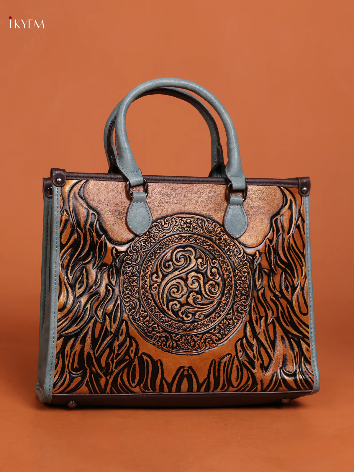 Embossed Tote Bag Hand Bag And Sling Bag Blue - Image 2