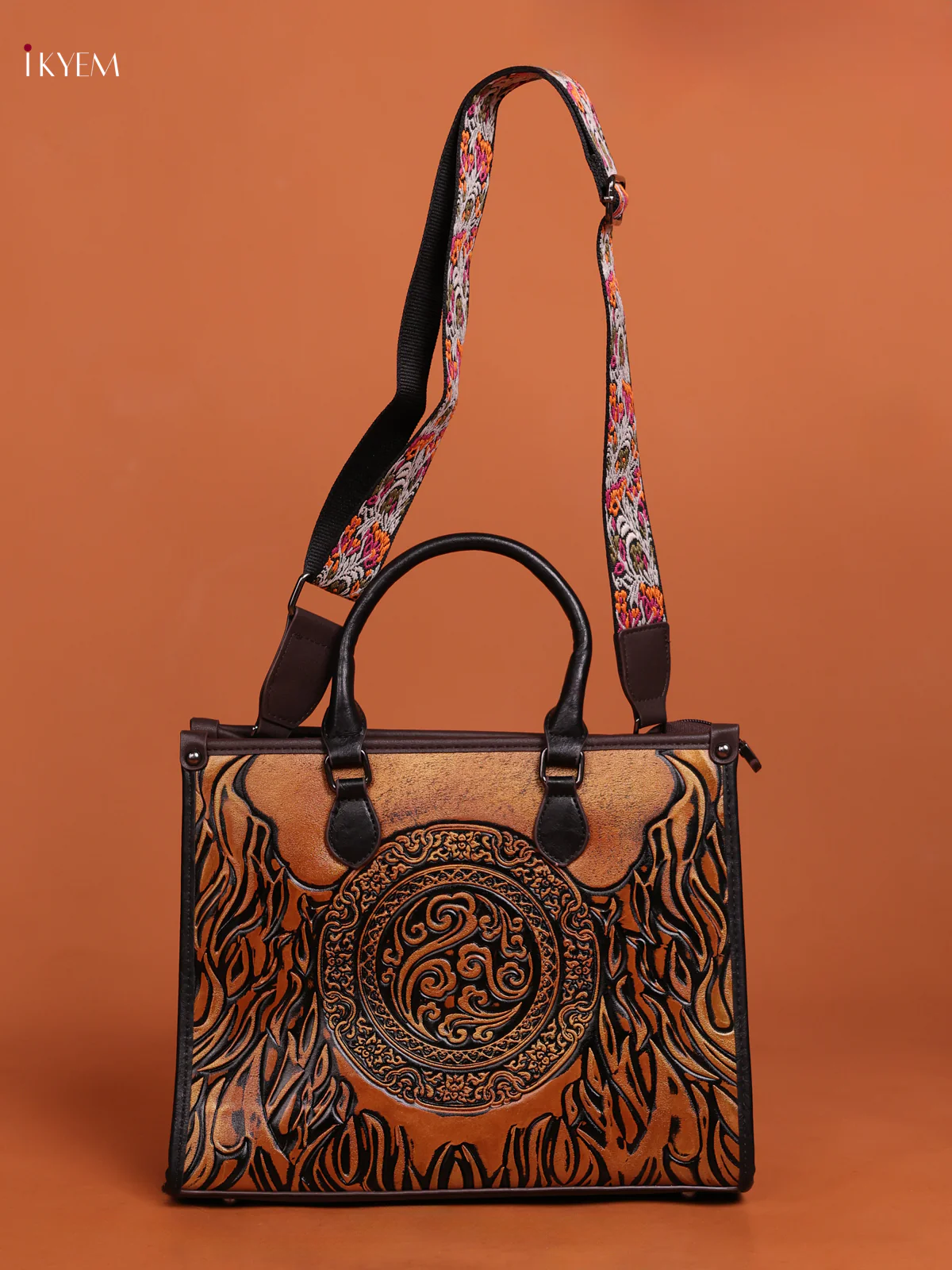 Embossed Tote Bag Hand Bag And Sling Bag Balck
