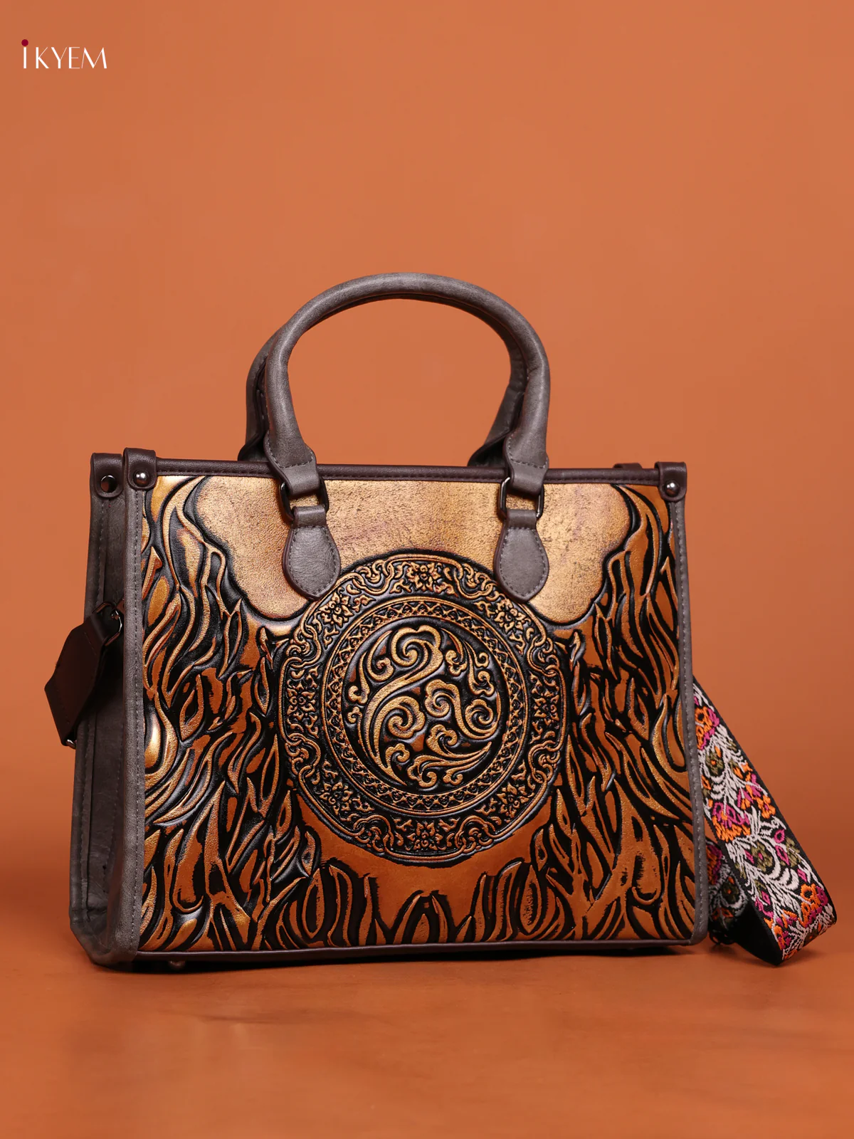 Embossed Tote Bag Hand Bag And Sling Bag Gray - Image 2