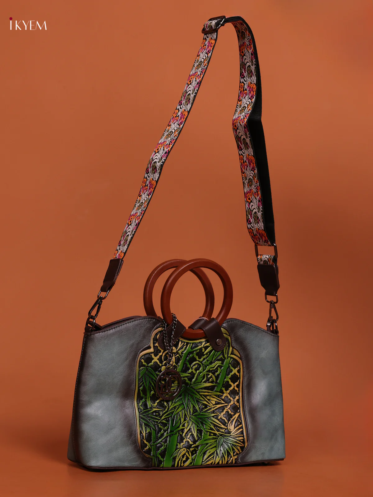 Leather Tote Sling And Hand Bag Blue - Image 2