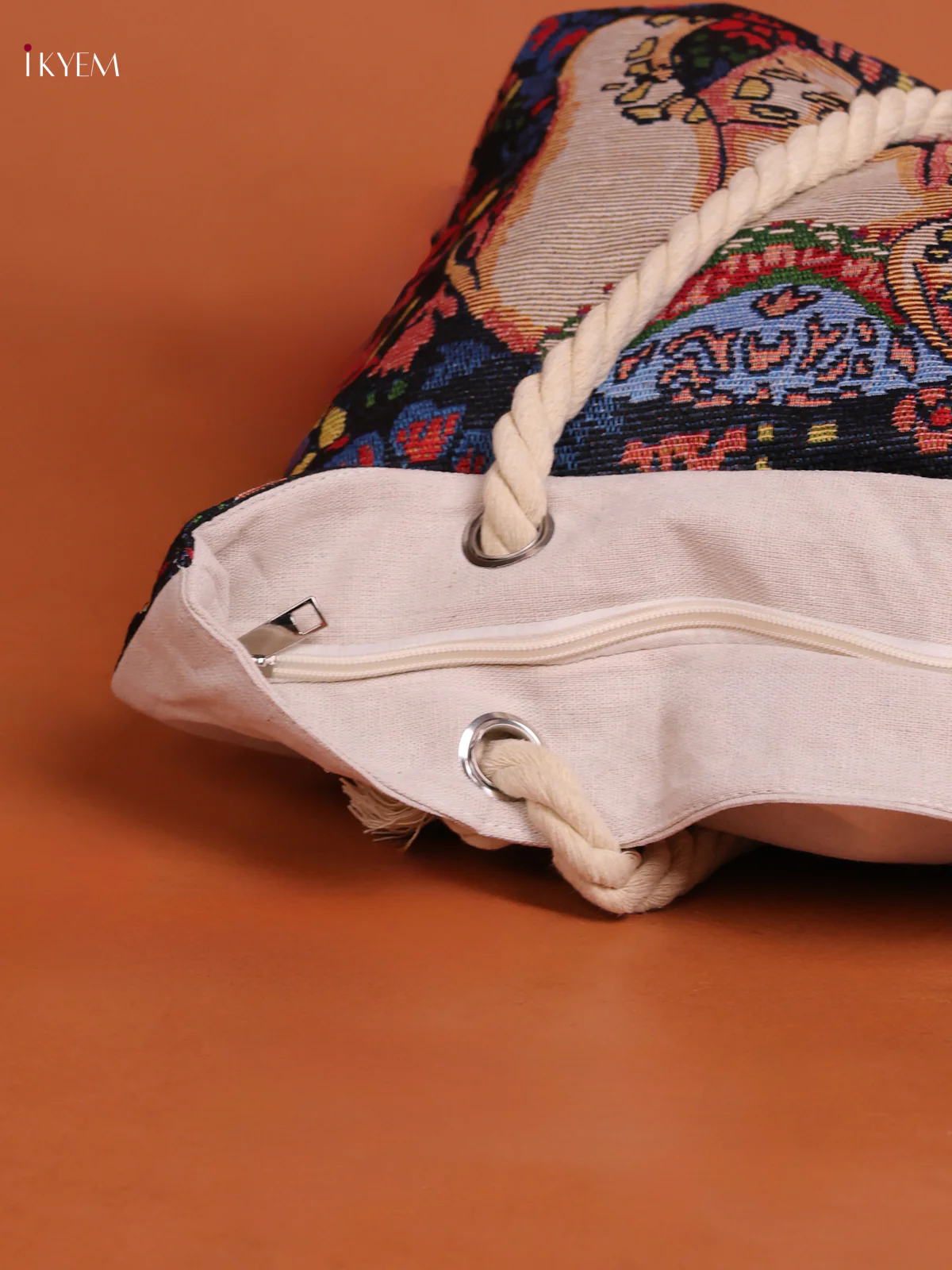 Rajasthani Pattern Hand Bag And Pouch Black - Image 3