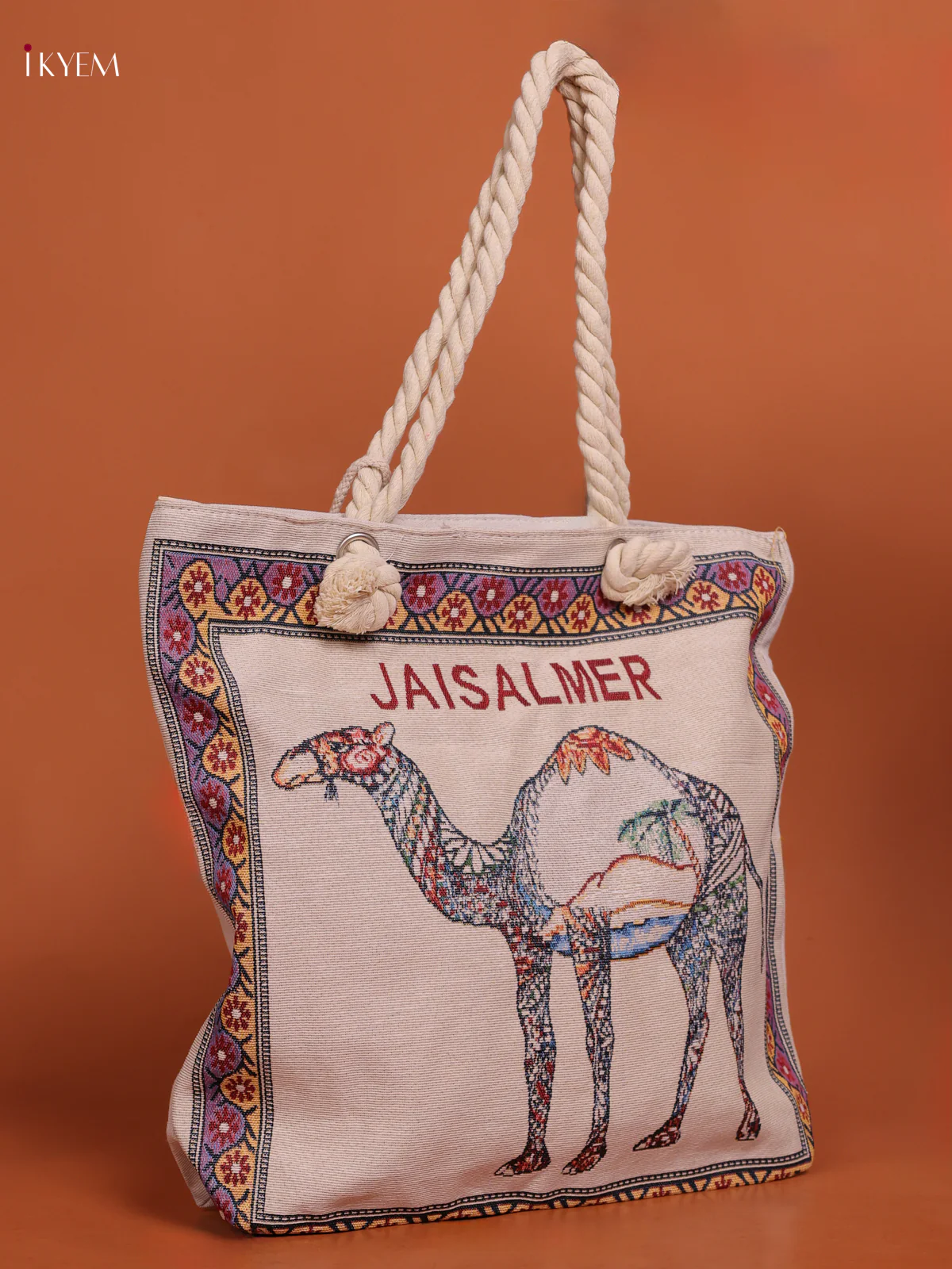 Rajasthani Pattern Tote Bag with Pouch - KE16203 - Image 2