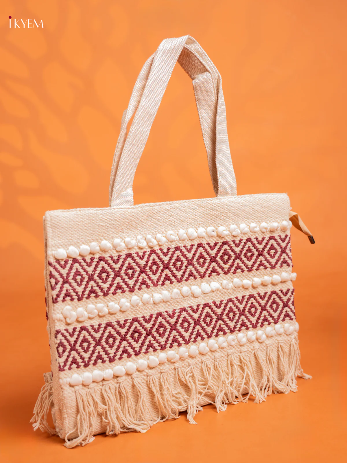 Jaquard Hand Bag with Purse - Marron - KE16228 - Image 5