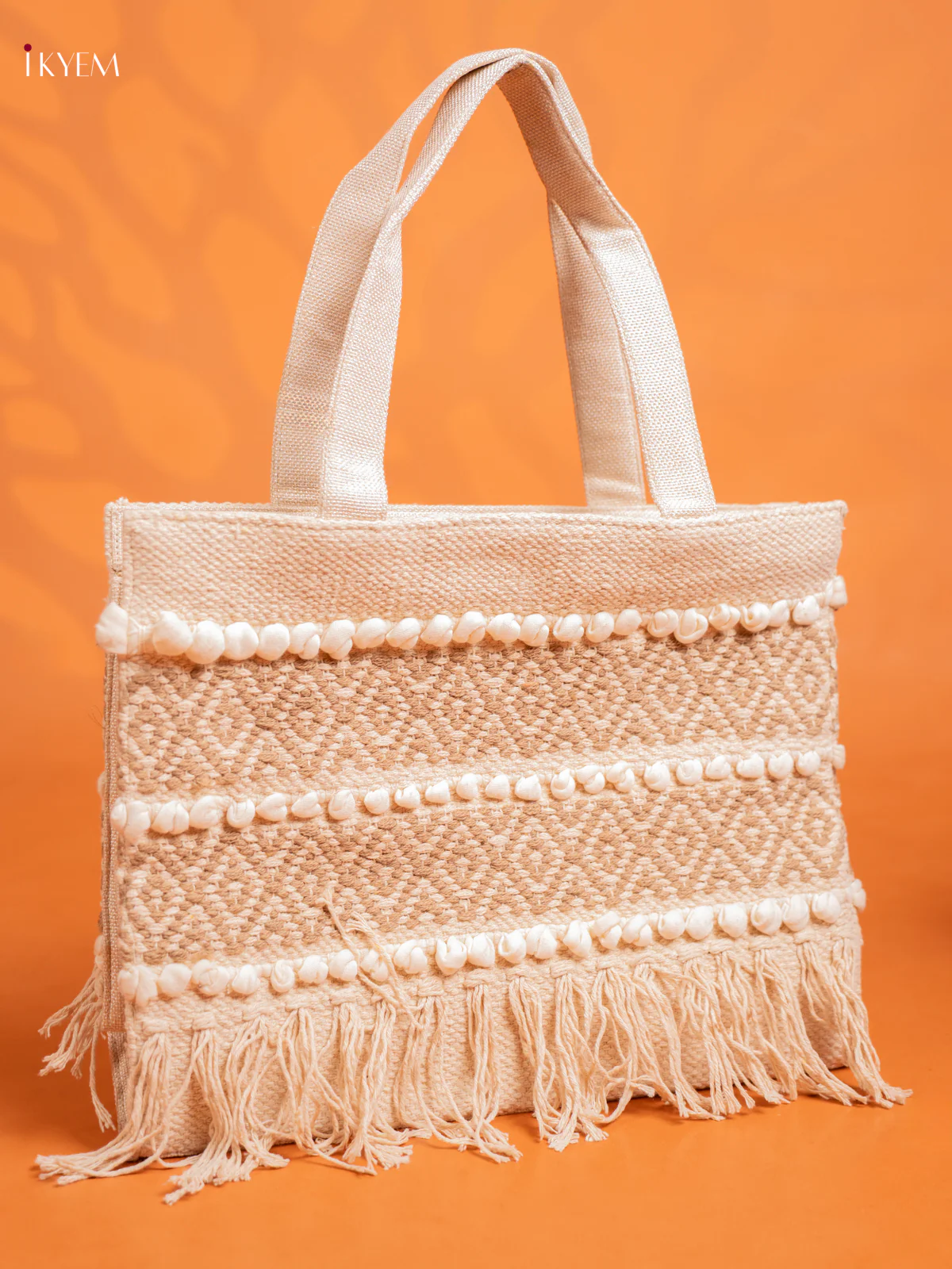 Jaquard Hand Bag with Purse - Sandal - KE16230 - Image 2