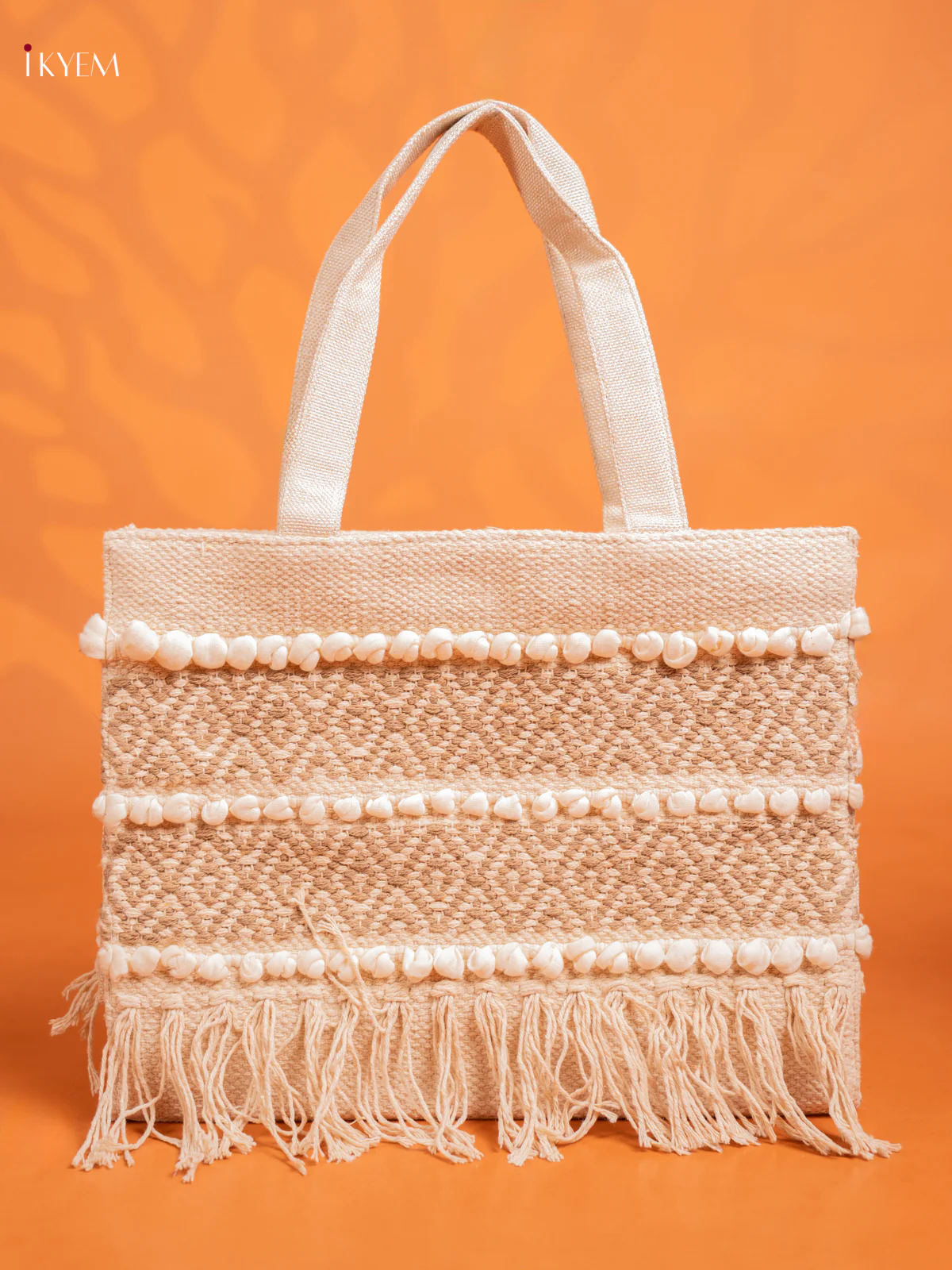 Jaquard Hand Bag with Purse - Sandal - KE16230 - Image 5