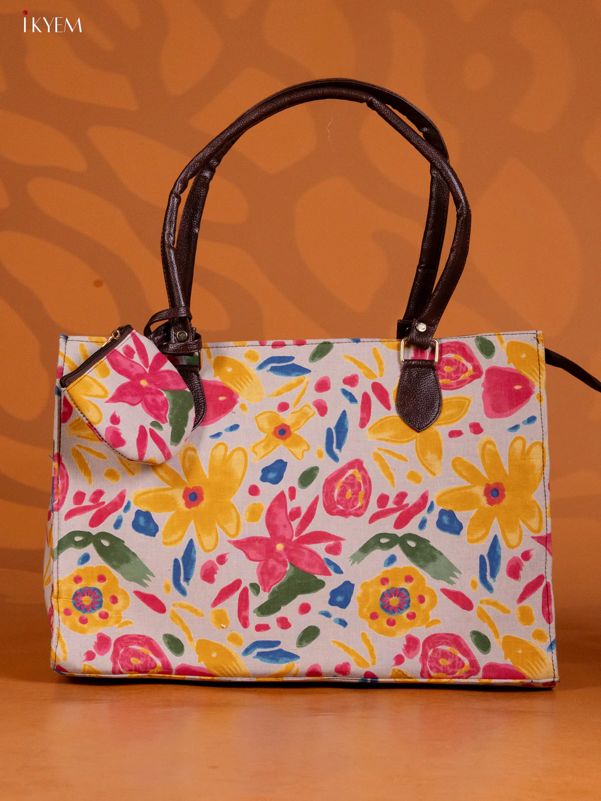 Floral Design Shoulder Bag Gray