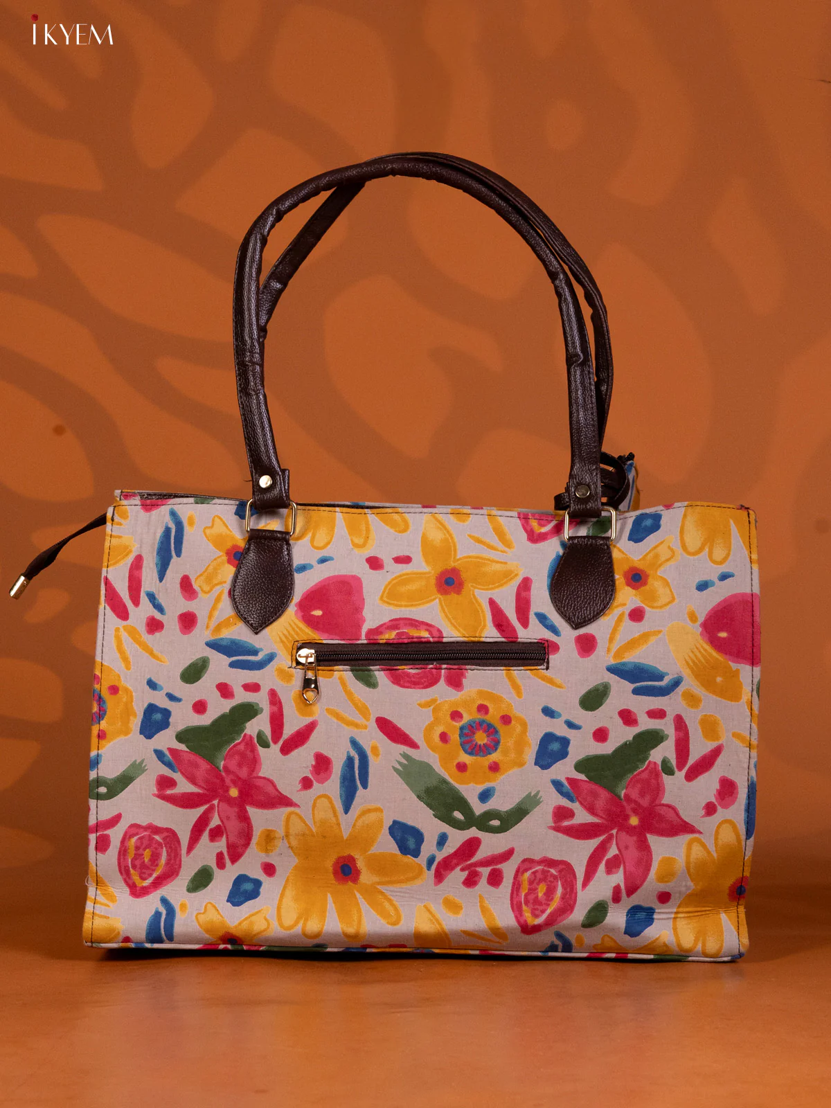 Floral Design Shoulder Bag Gray - Image 2
