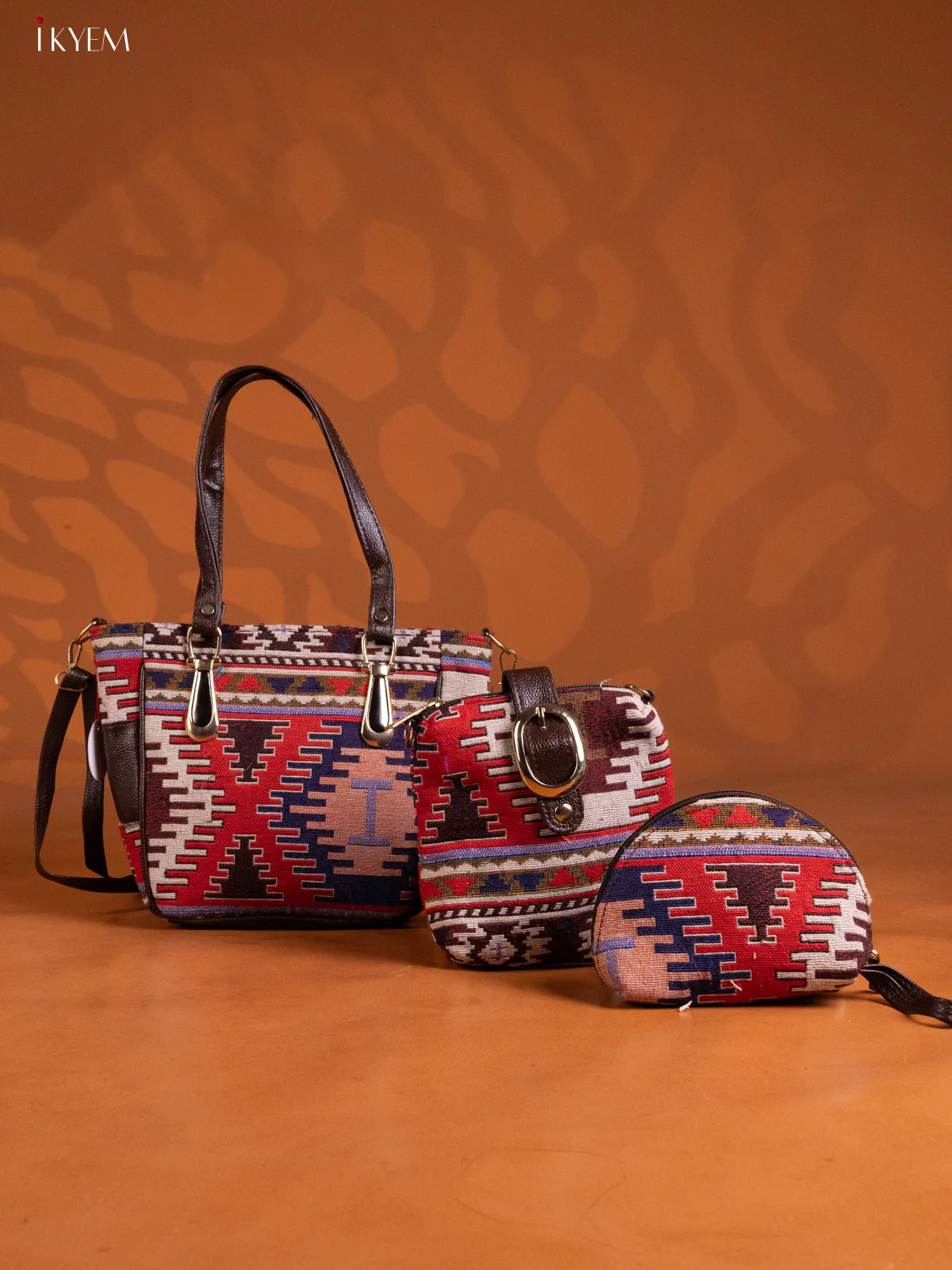 Trendy Set of Shoudler Bag , Sling Bag & Purse - Red - KE16256 - Image 5