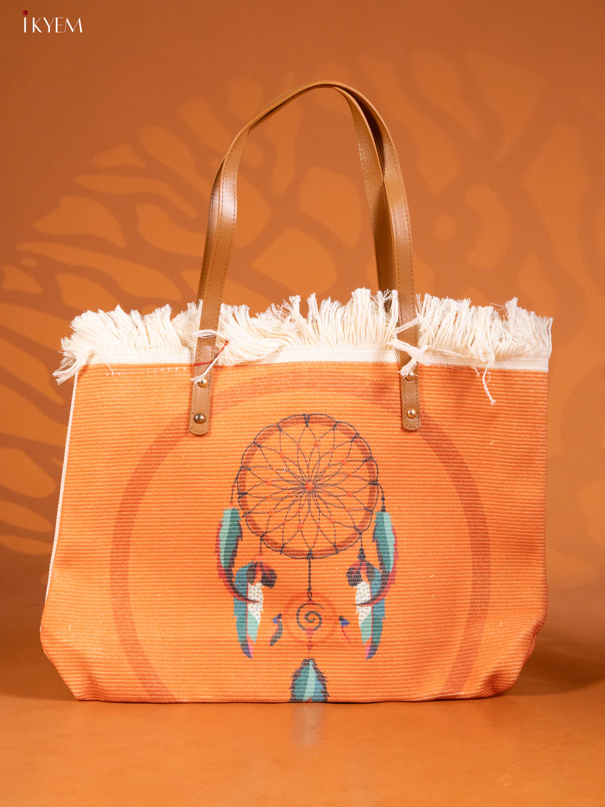 Dream Catcher Printed Shoulder Bag - Orange - KE16274
