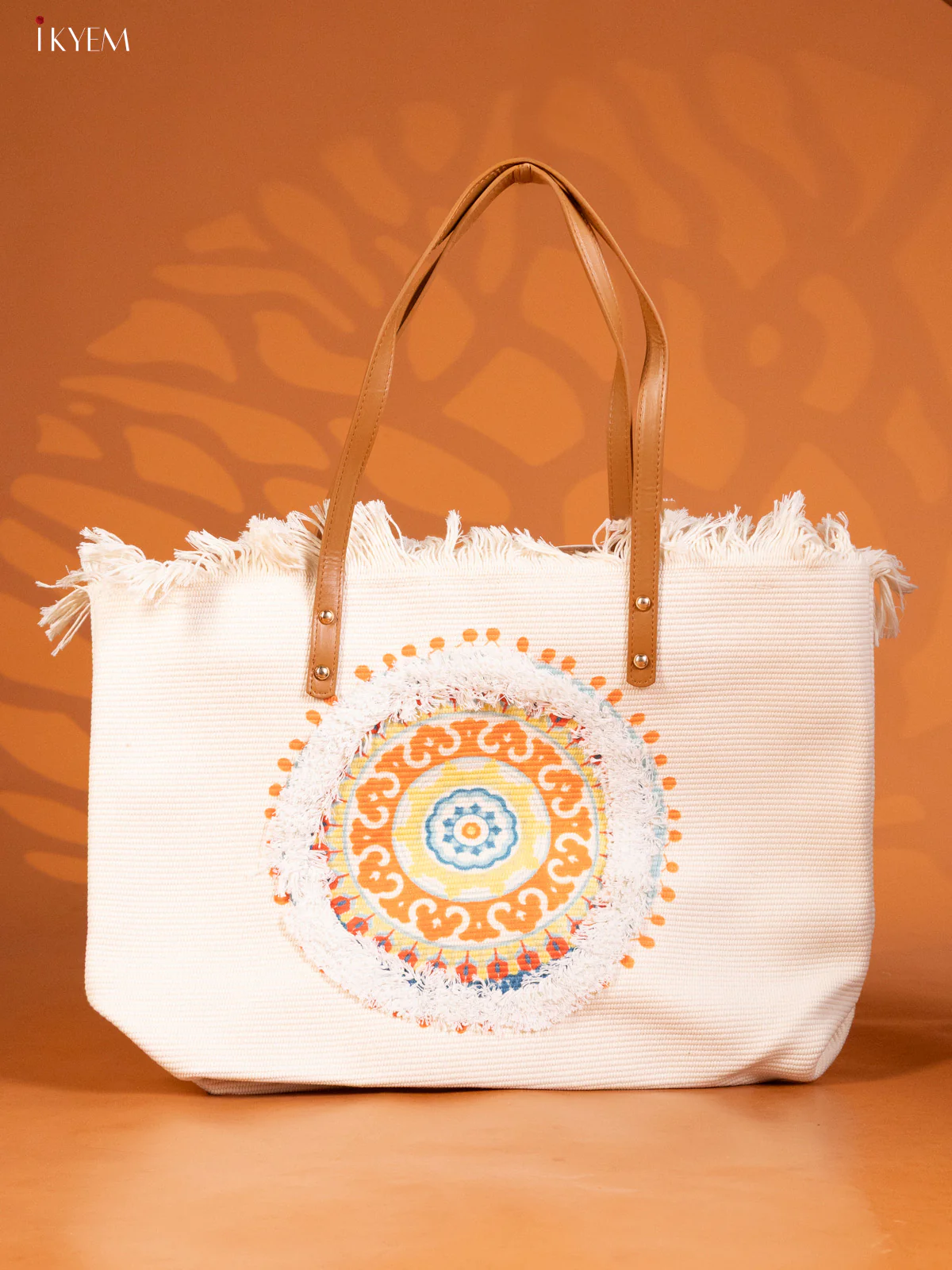 Floral Design Hand Bag Orange