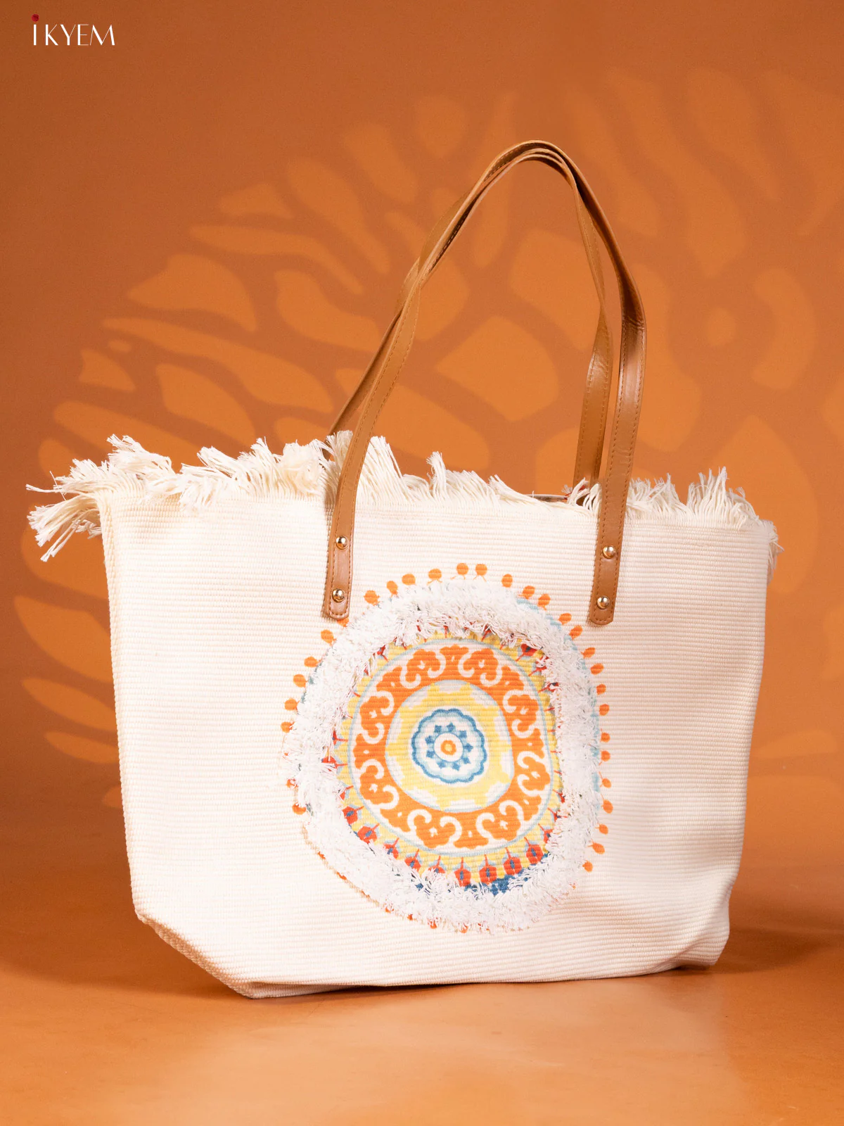 Floral Design Hand Bag Orange - Image 2
