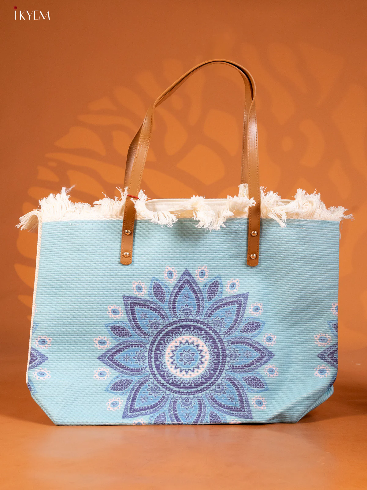 Floral Design Hand Bag Blue