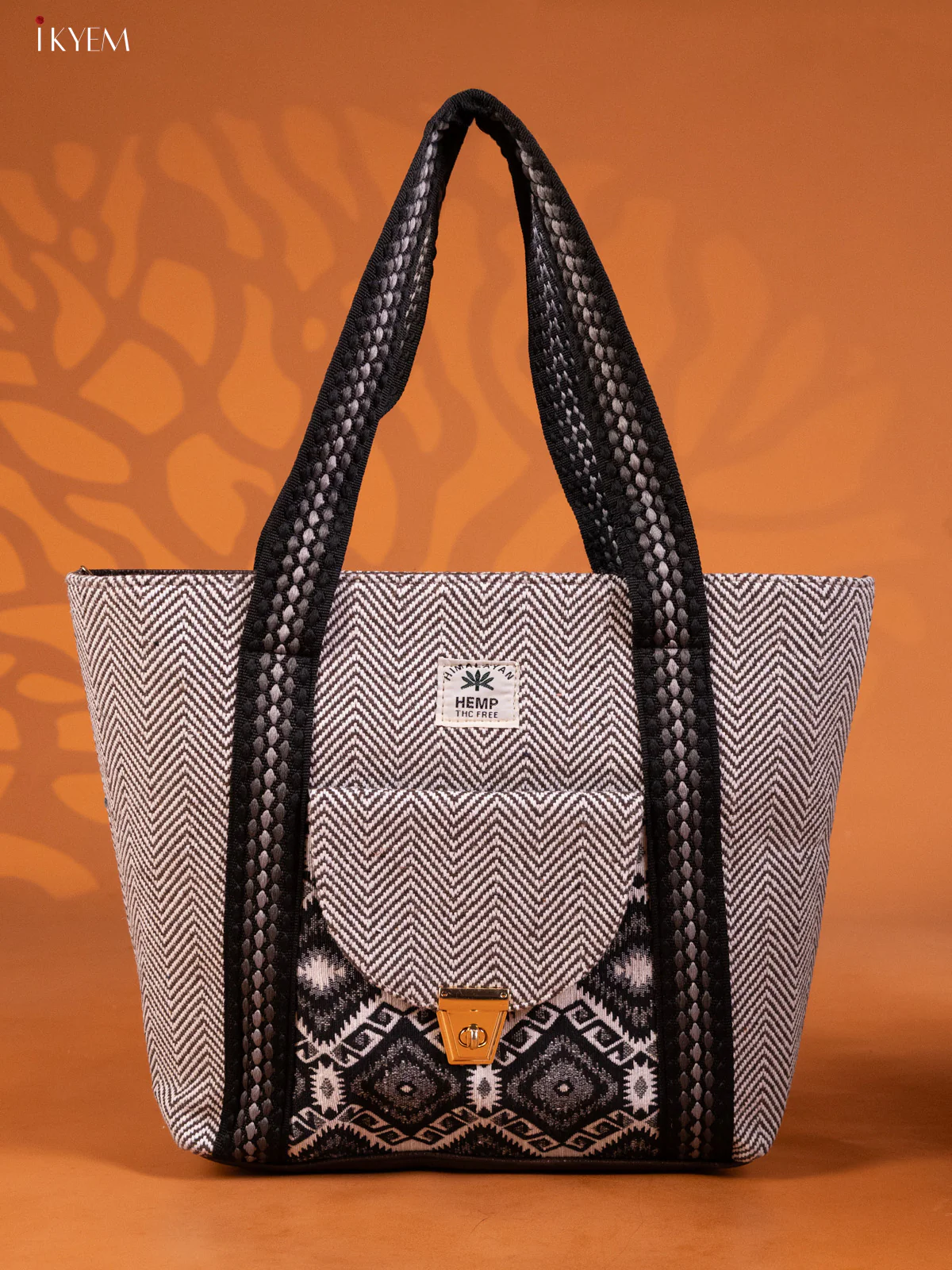 Ikkat Design Hand Bag Brown