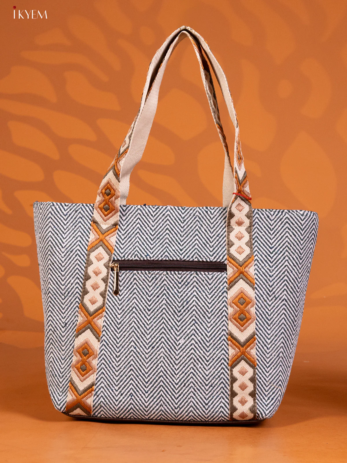 Ikkat Design Hand Bag Green - Image 2