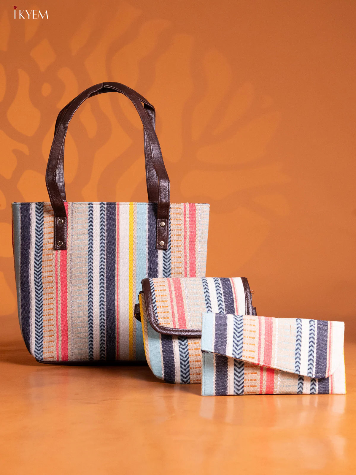 Geometric Design Handbag Combo Set - Multicolour - KE16296
