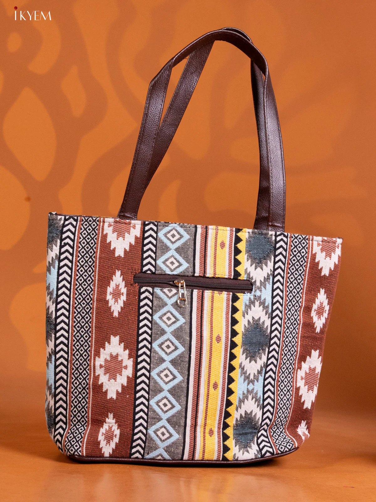 Ikat Design Handbag Combo Set - Brown - KE16297 - Image 3