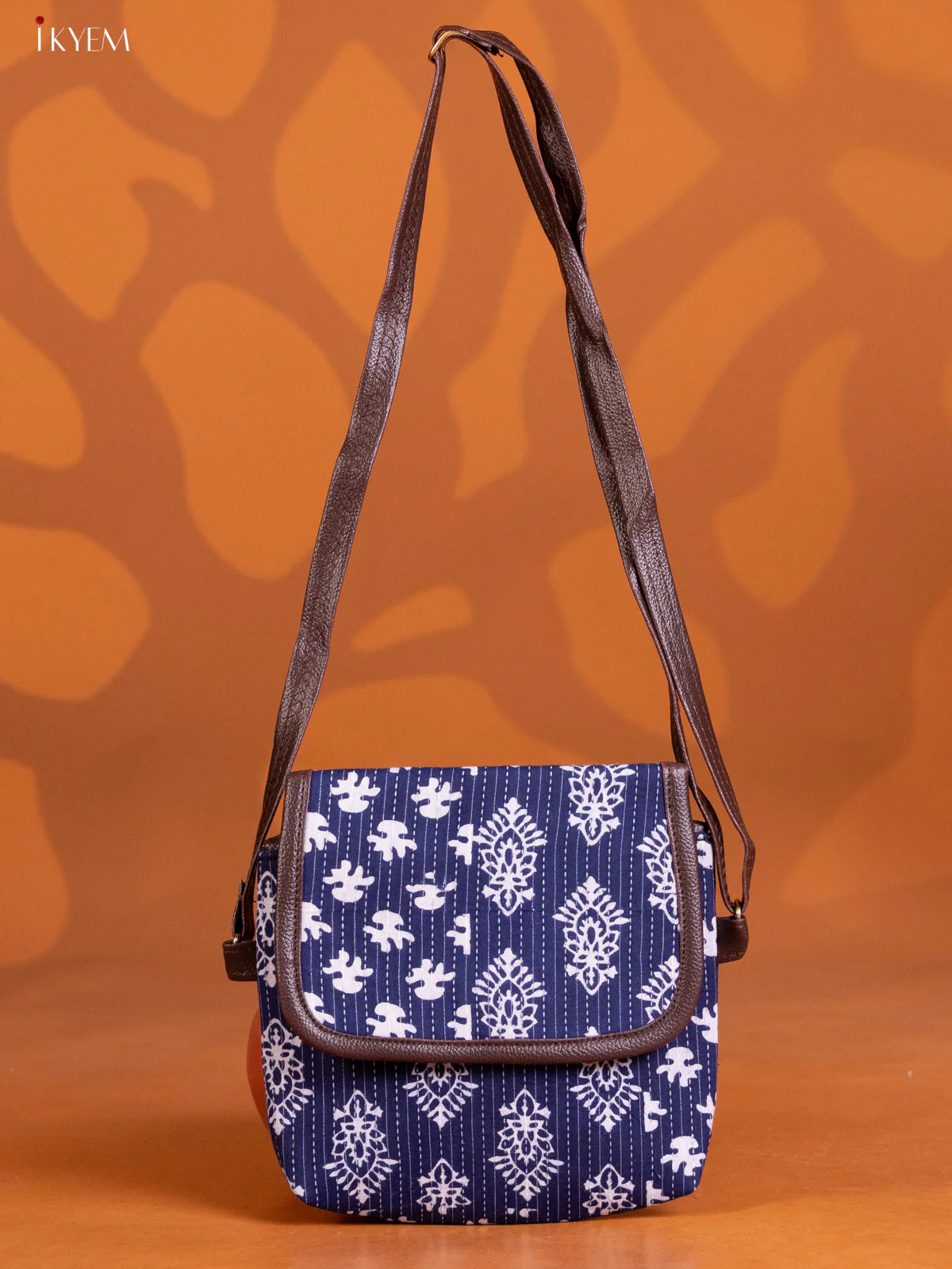 Ikat Design Handbag Combo Set - Navy Blue - KE16310 - Image 4