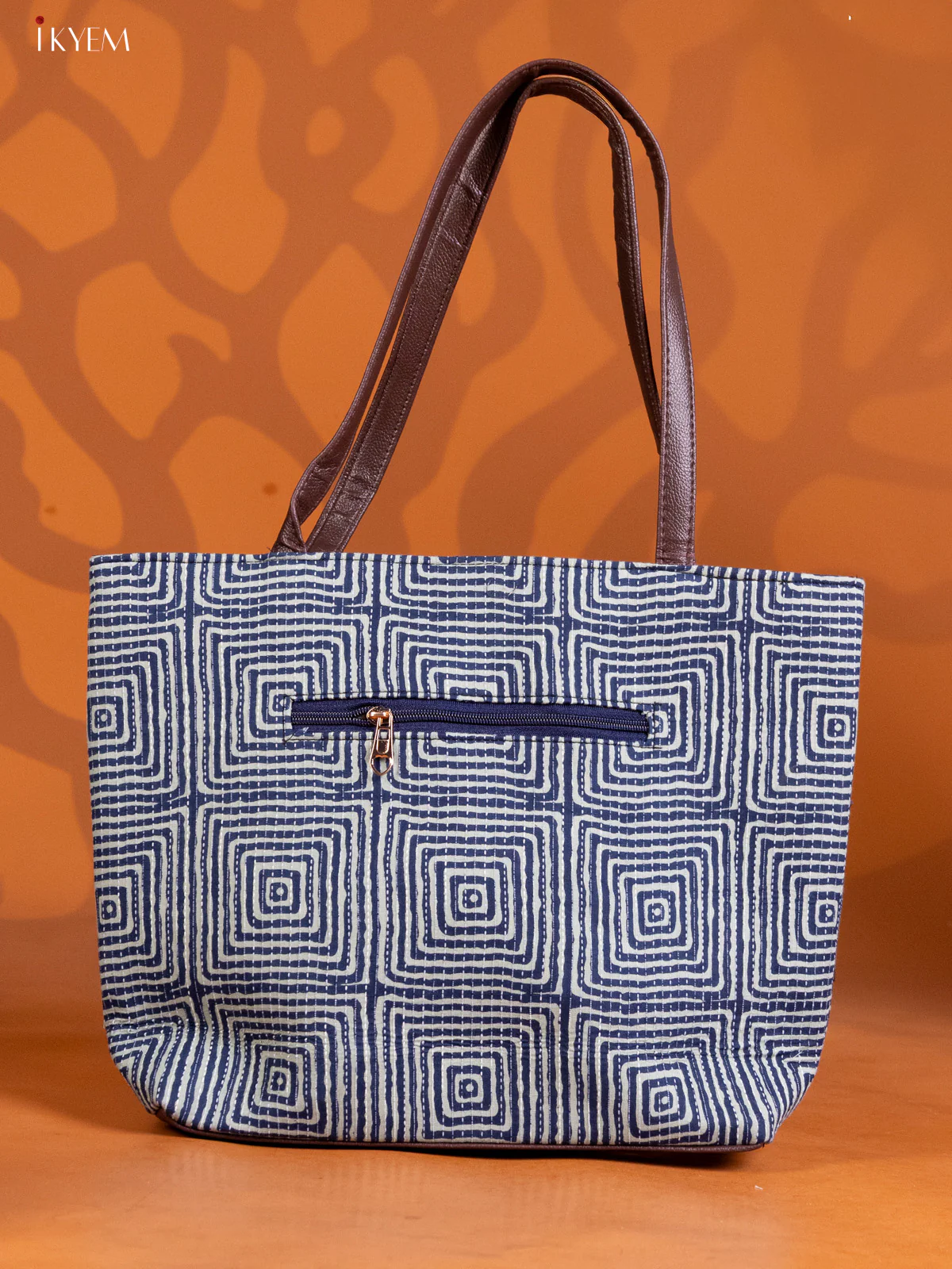 Geometric Design Handbag Combo Set - Blue - KE16311 - Image 3