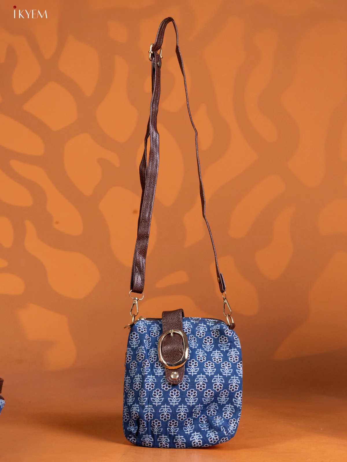 Cotton Floral Design Handbag Combo Set - Indigo Blue - KE16331 - Image 4