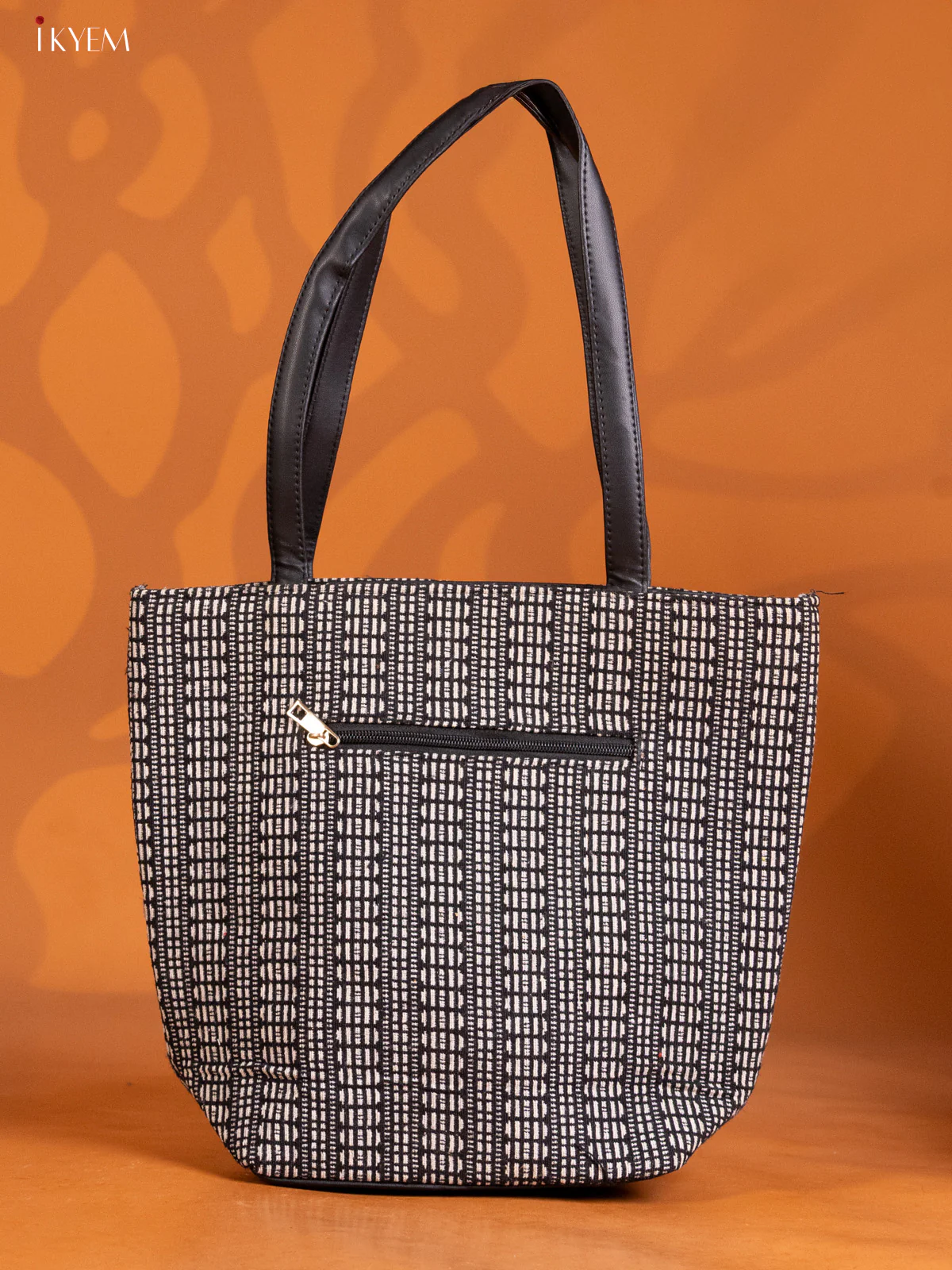 Jute Floral Design Handbag & Leather Sling with1 Compartment & 1 Coin pouch - Blue - KE16341 - Image 2