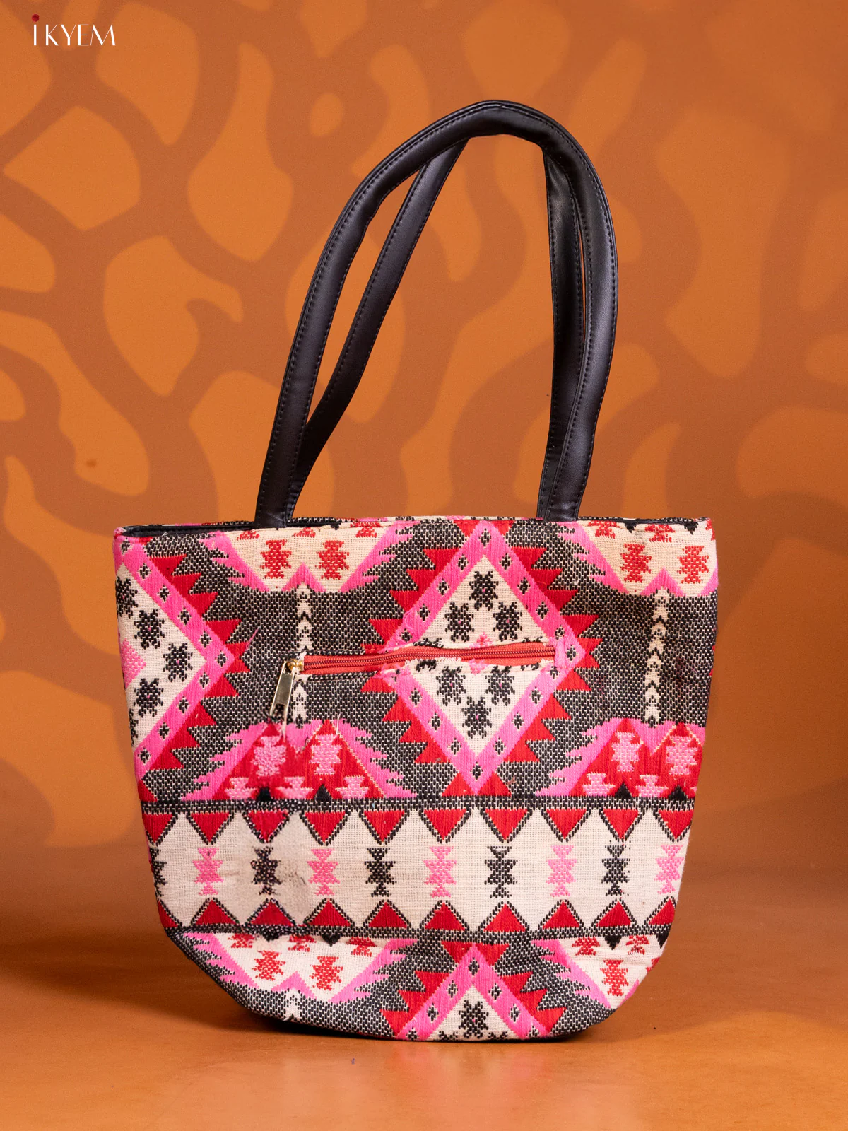 Jute Floral Design Handbag & Leather Sling with1 Compartment & 1 Coin pouch - Blue- KE16343 - Image 6