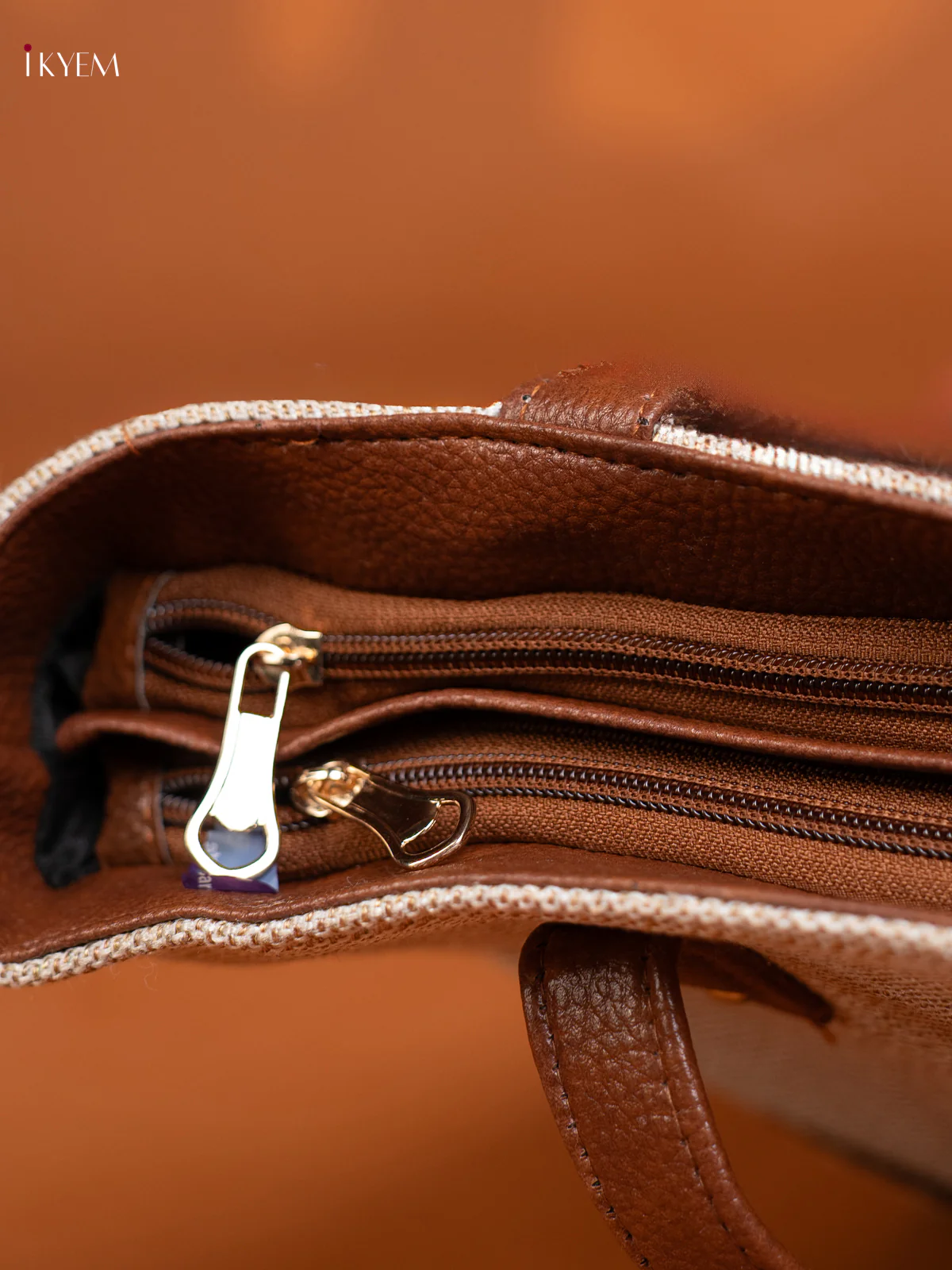 Jacquard Handbag with 3 Compartments - off white - KE16353 - Image 4