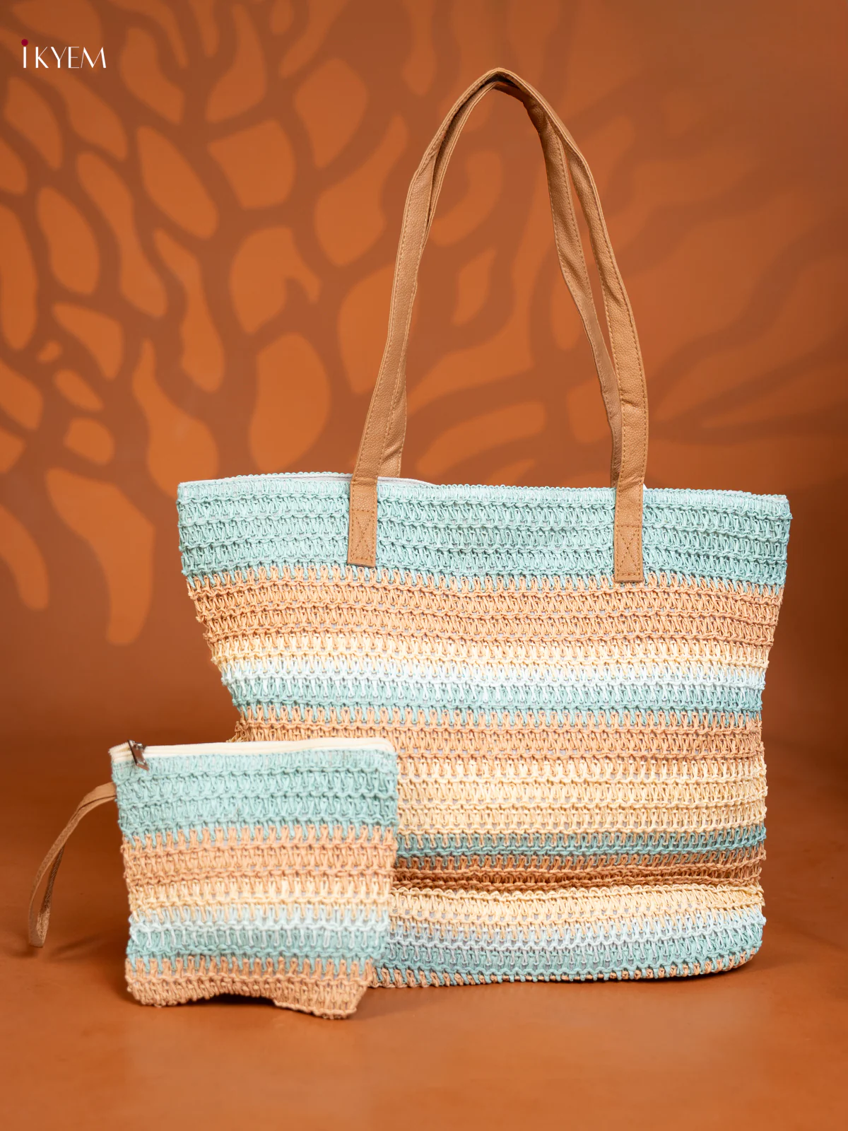 Cotton Tote Bag with 1 Compartments 1 Pouch - Multicolour - KE16360