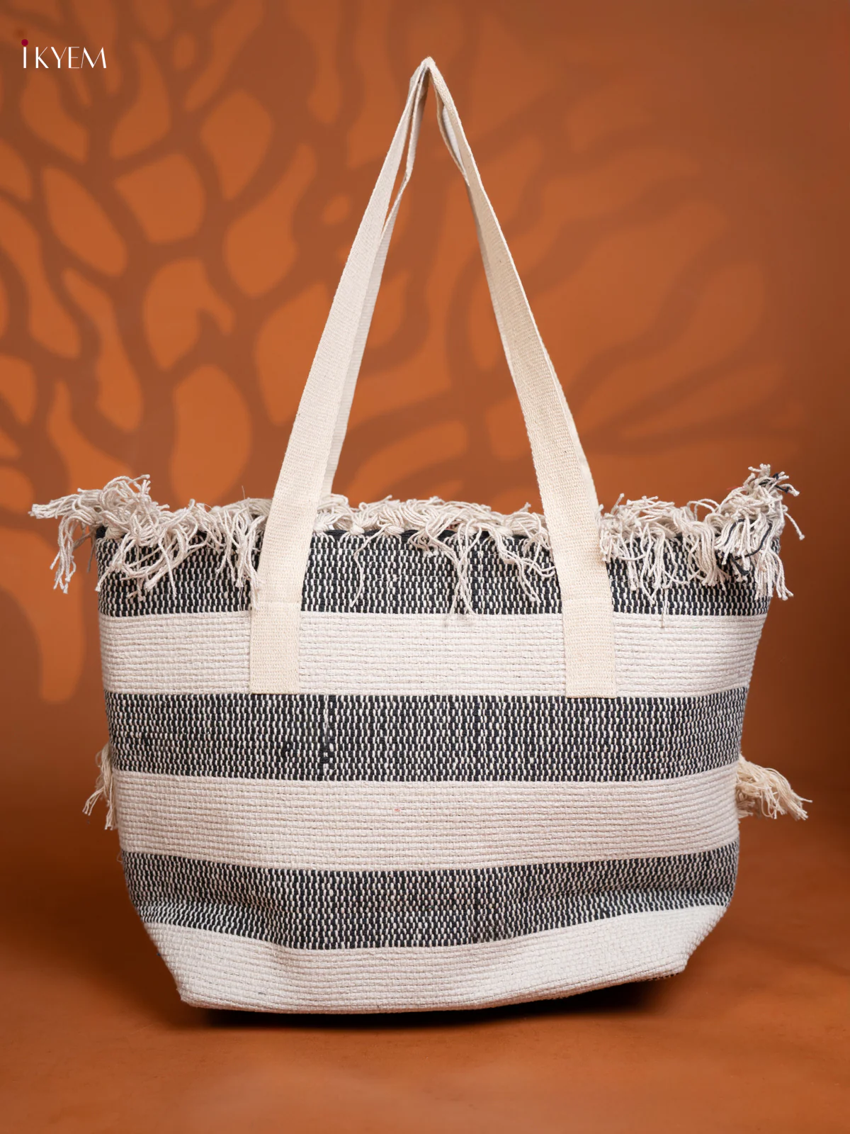 Cotton Tote Bag with 1 Compartments - Black and white - KE16361 - Image 3