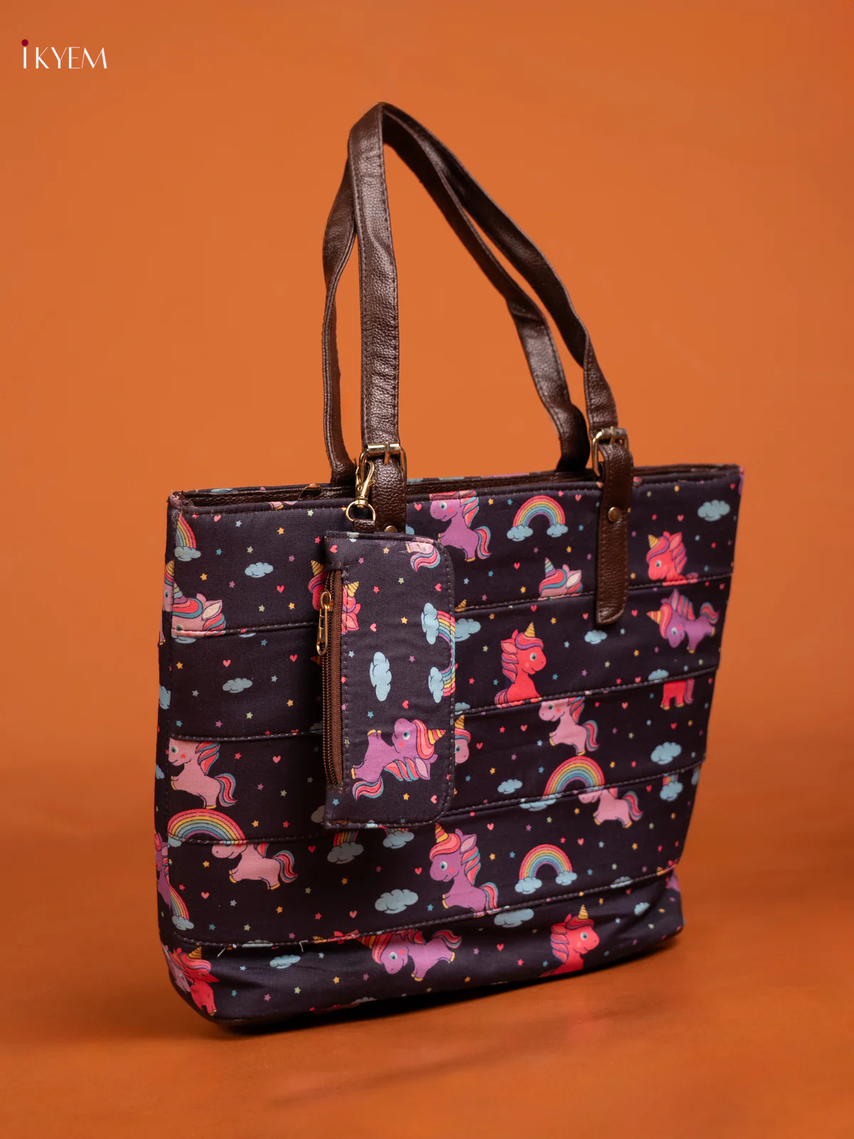 Unicorn print Handbag &amp; pouch with 3 Compartments - KE16377 - Image 2