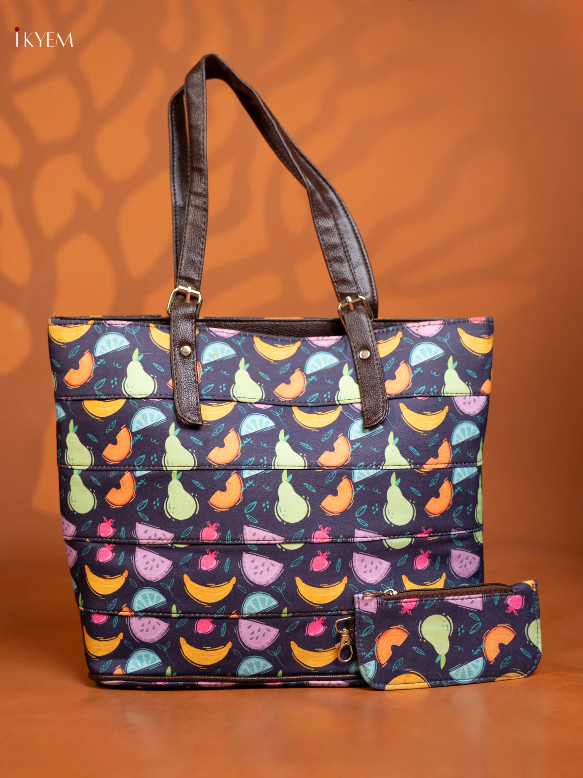 Printed Unicorn Shoulder Bag & Small Pouch - Navy Blue - KE16378