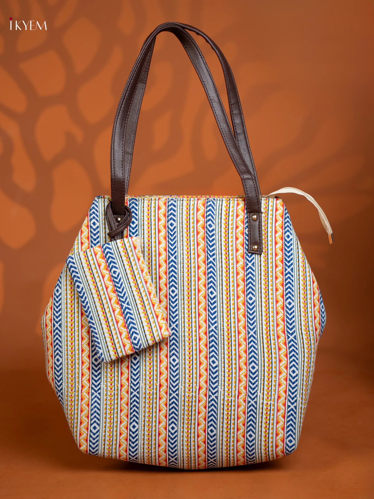 Ikat Design Shoulder Bag with Coin Pouch - Multicolour - KE16388