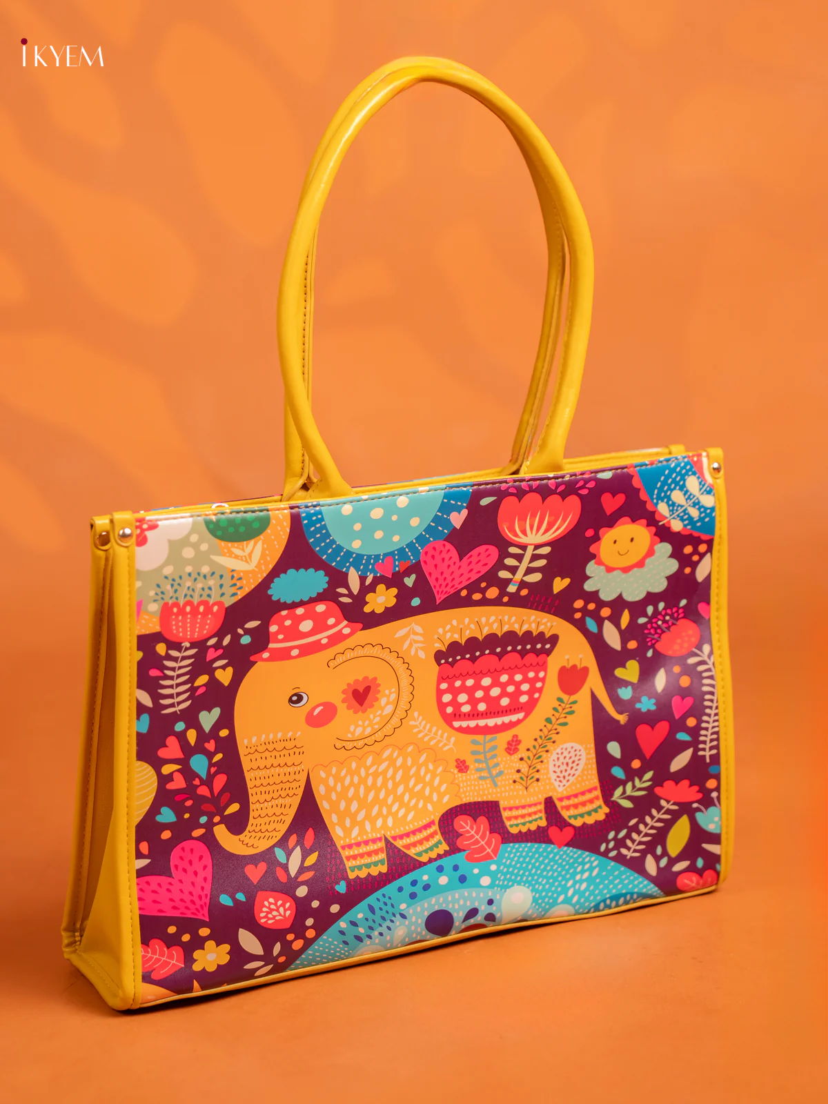 Printed Handbag Elephant with 1 Compartments - Purple - KE16419 - Image 2