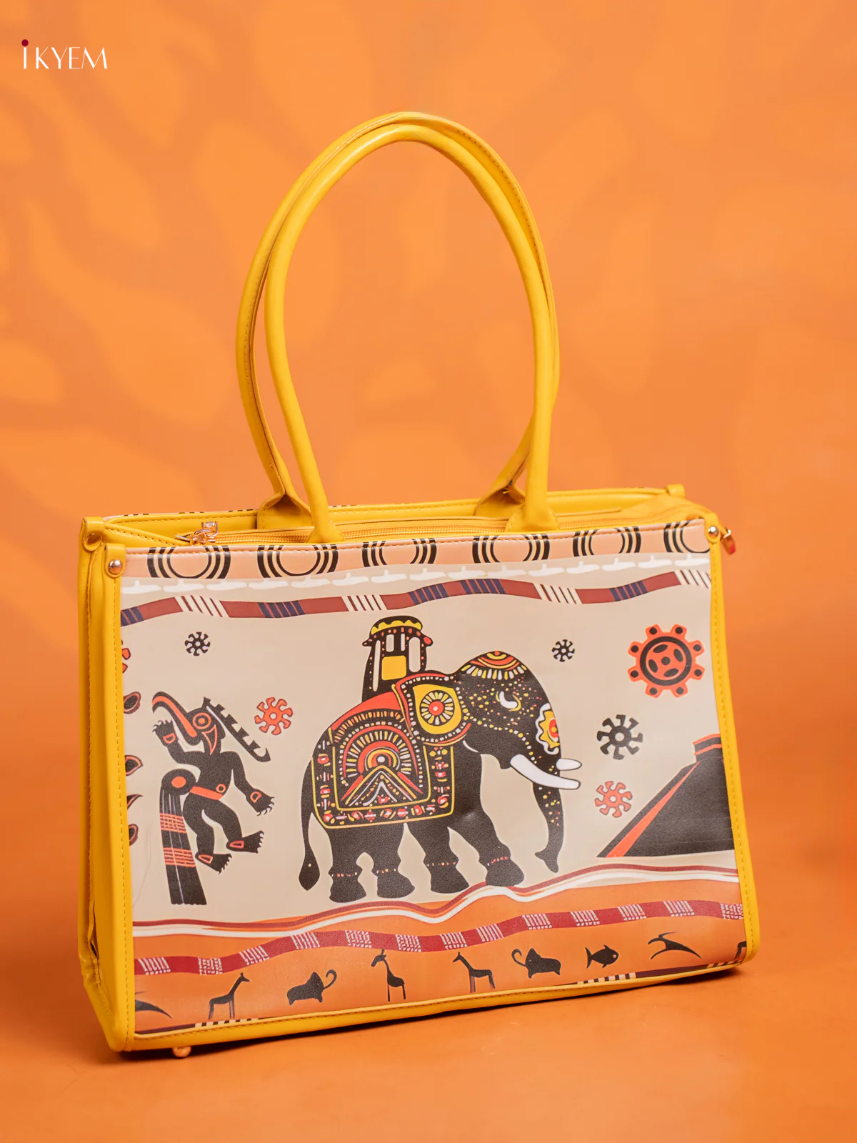 Printed Handbag Elephant with 1 Compartments - Green - KE16421 - Image 2
