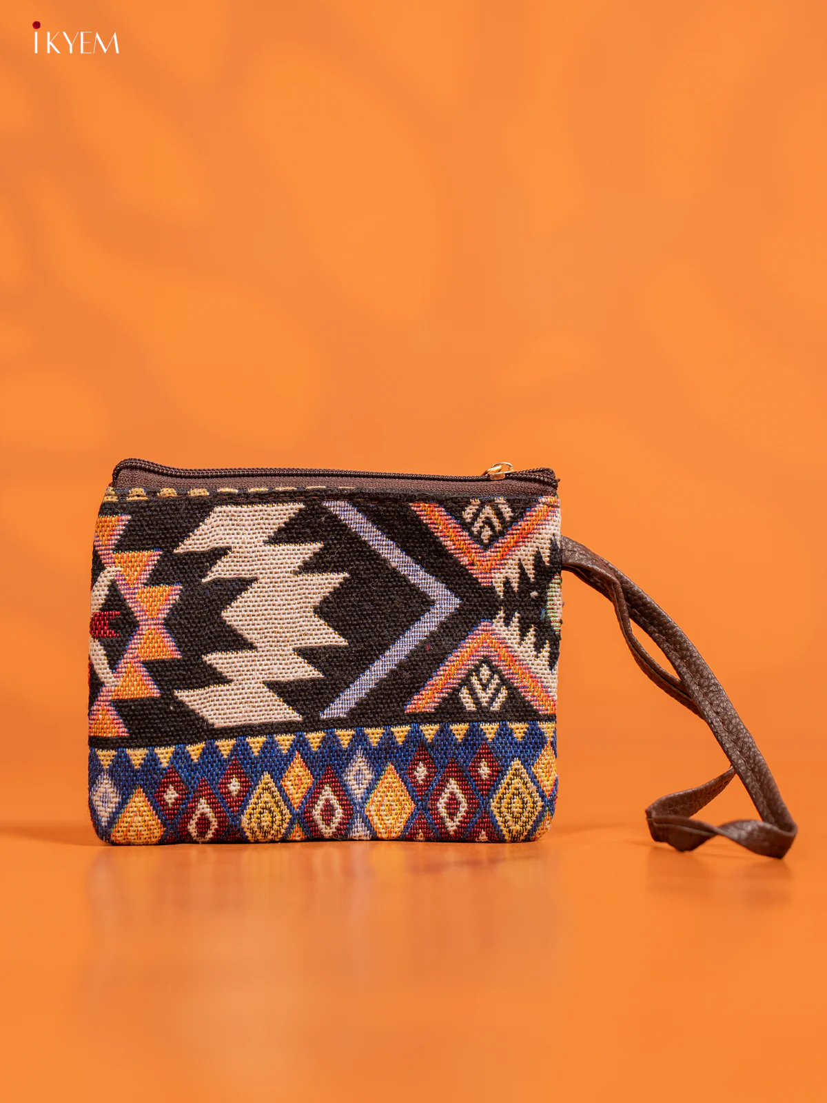 Jacquard Handbag and Leather Sling & Small Pouch with 1 compartment - Multicolour - KE16432 - Image 4