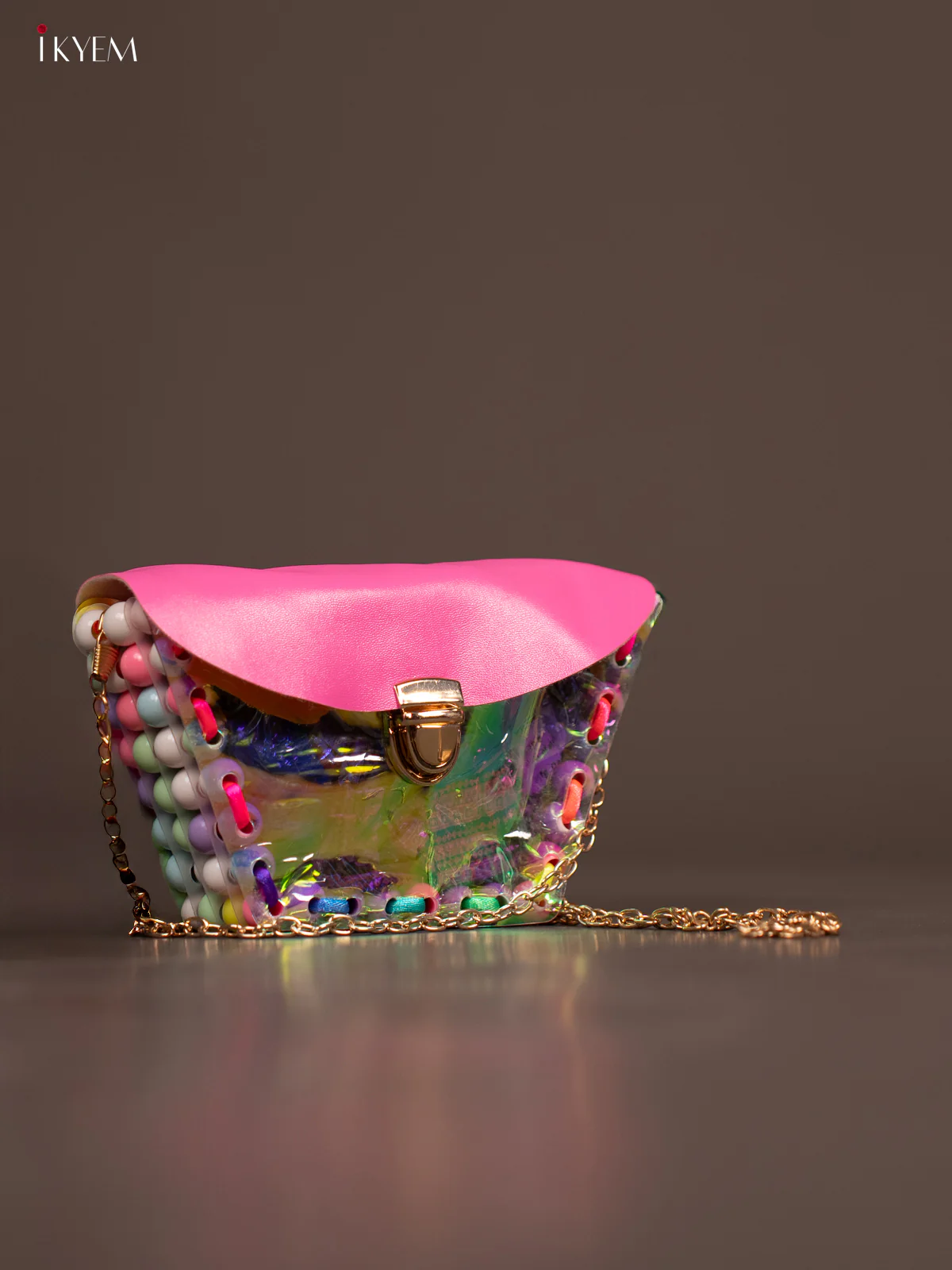 Acrylic Clutches Rectangal Sling Bag Pink - Image 2