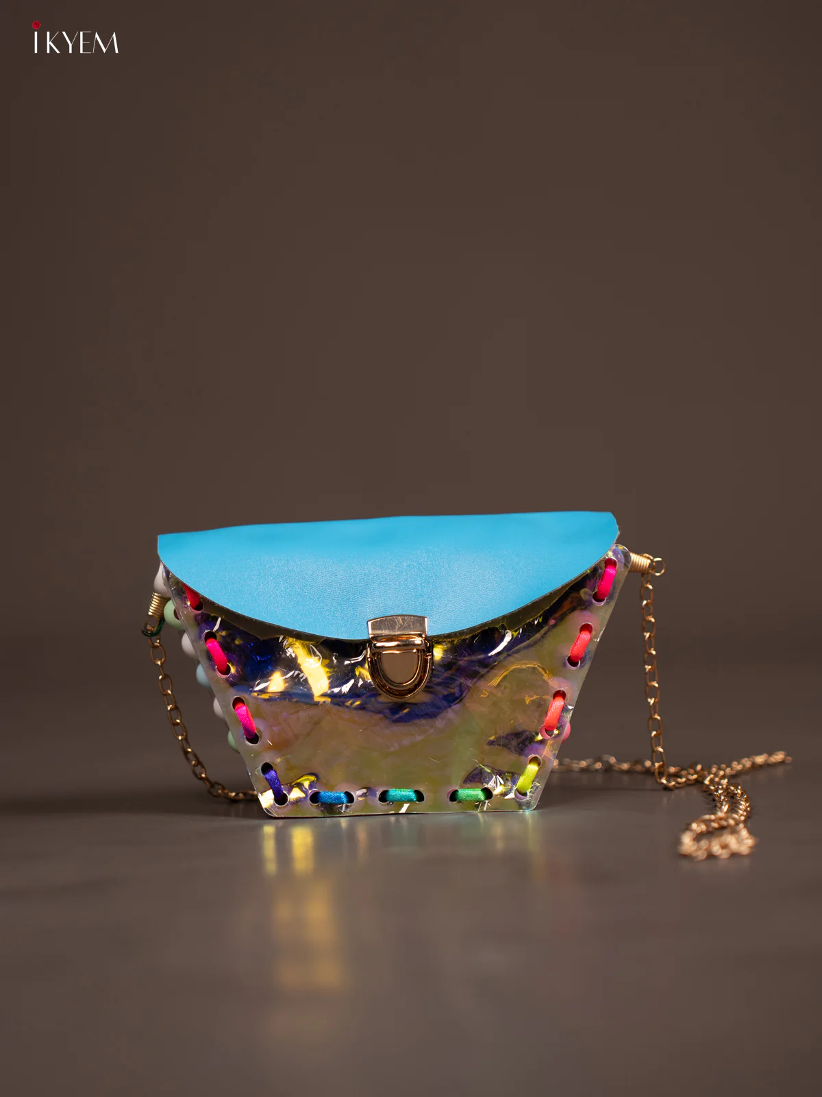 Acrylic Clutches Rectangal Sling Bag Blue
