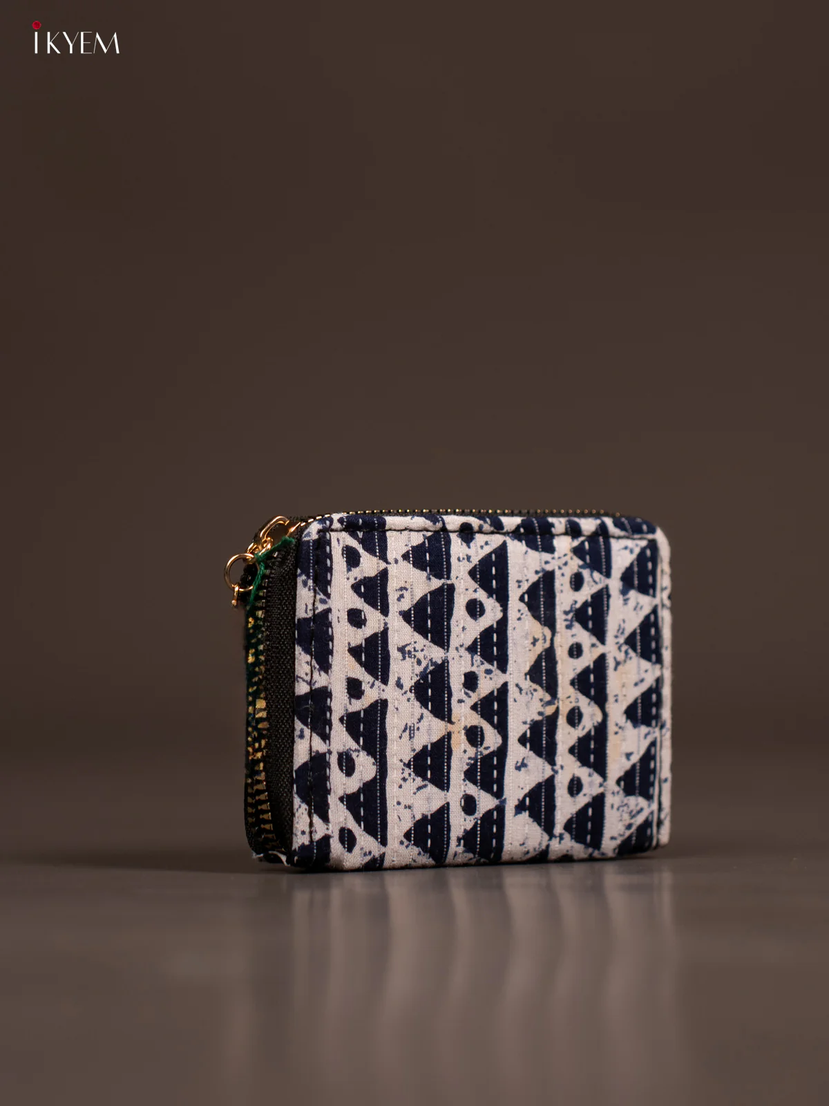 Ajrakh Print Wallet - Navy Blue with White - KE21183 - Image 2